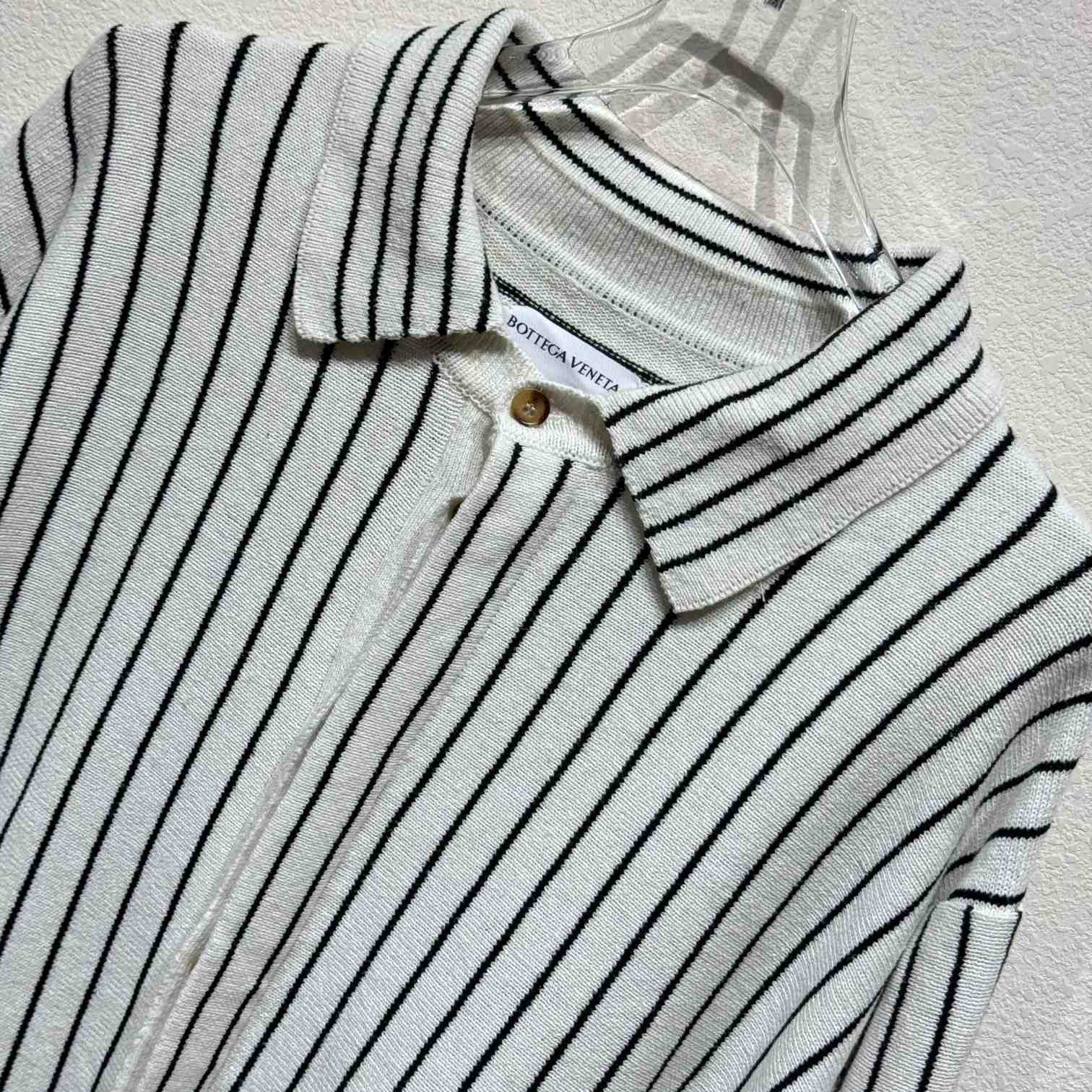 Bottega Veneta Pinstripe Knitted Linen Shirt - DesignerGu