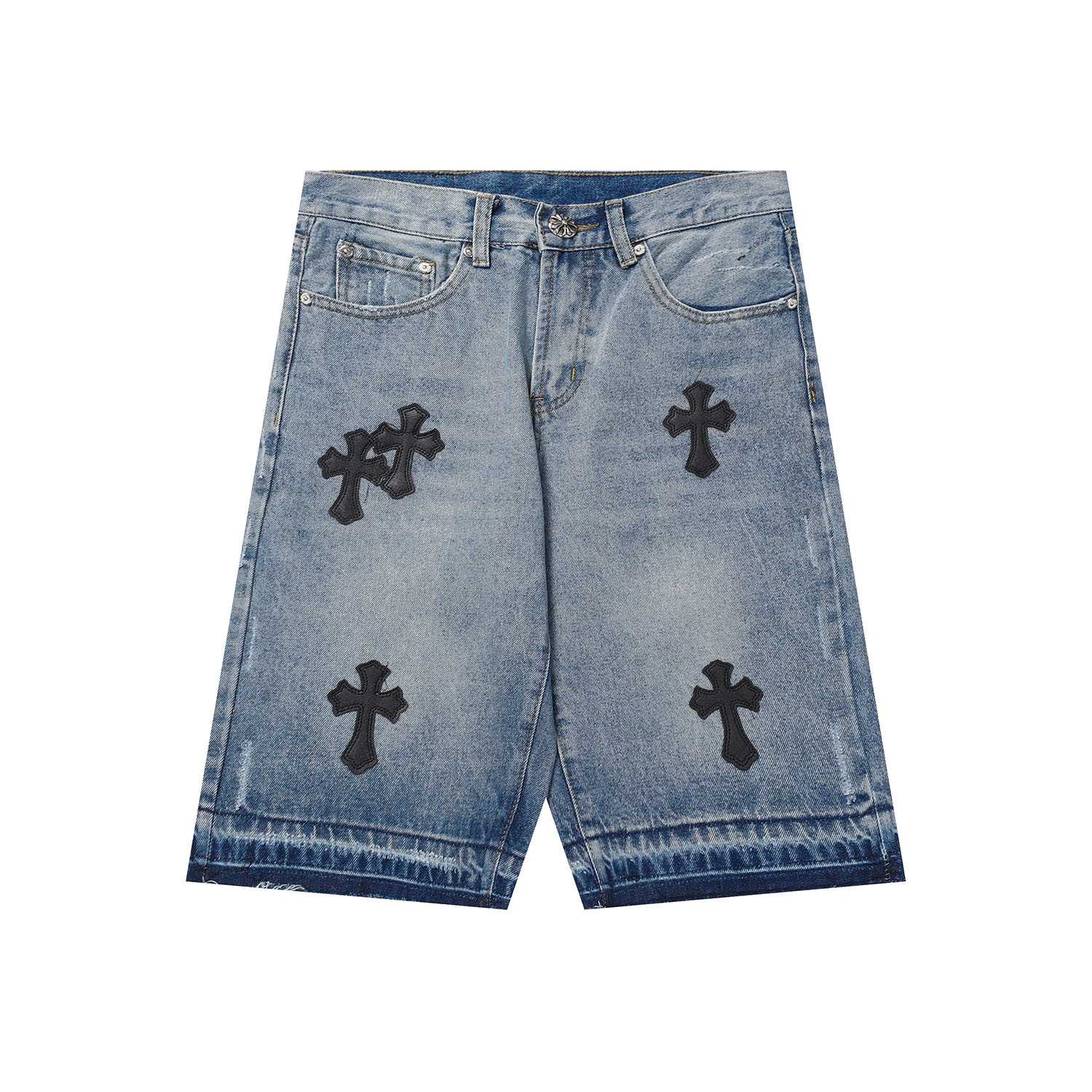 Chrome Hearts Cross Patch Denim Shorts - DesignerGu