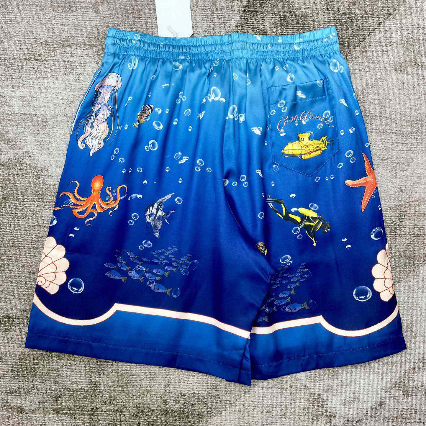 Casablanca Silk Drawstring Shorts 'Blue'   CA3455 - DesignerGu