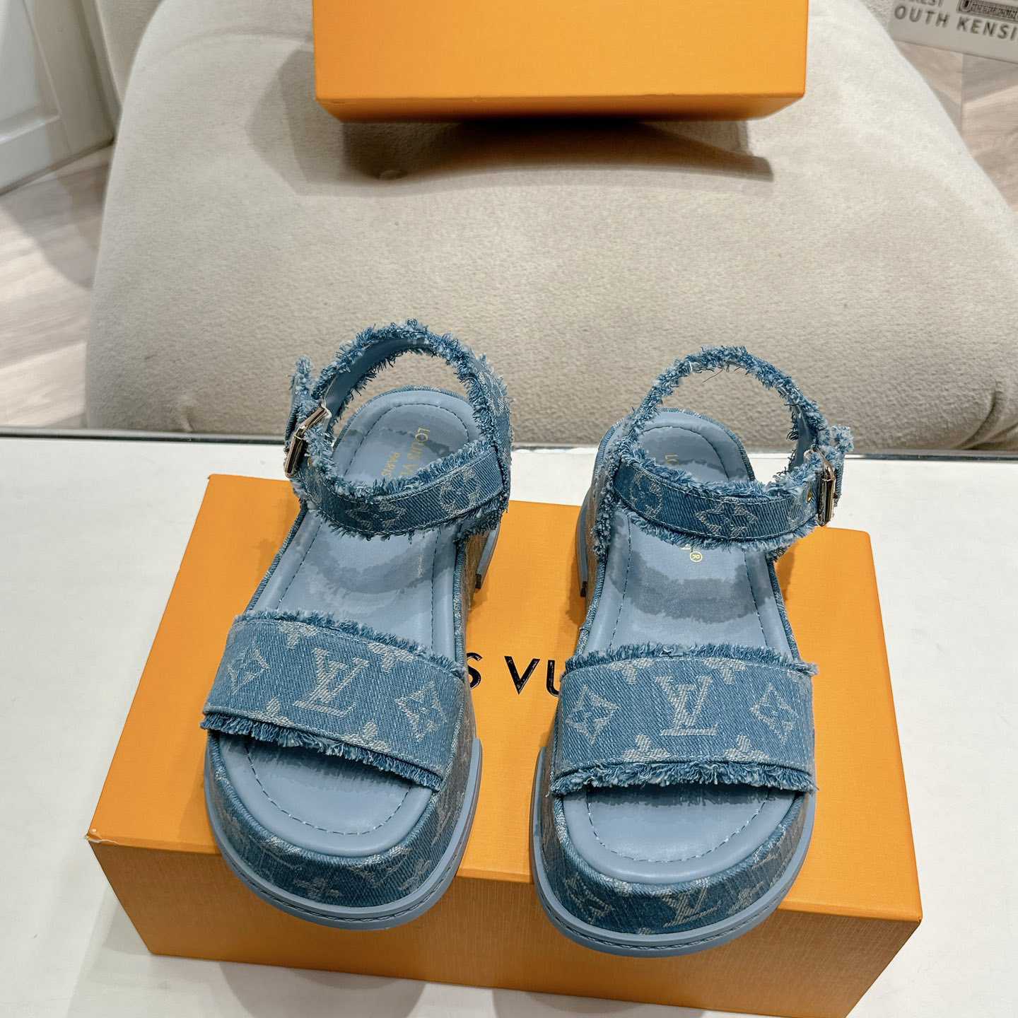 Louis Vuitton Maya Flatform Sandal   - DesignerGu