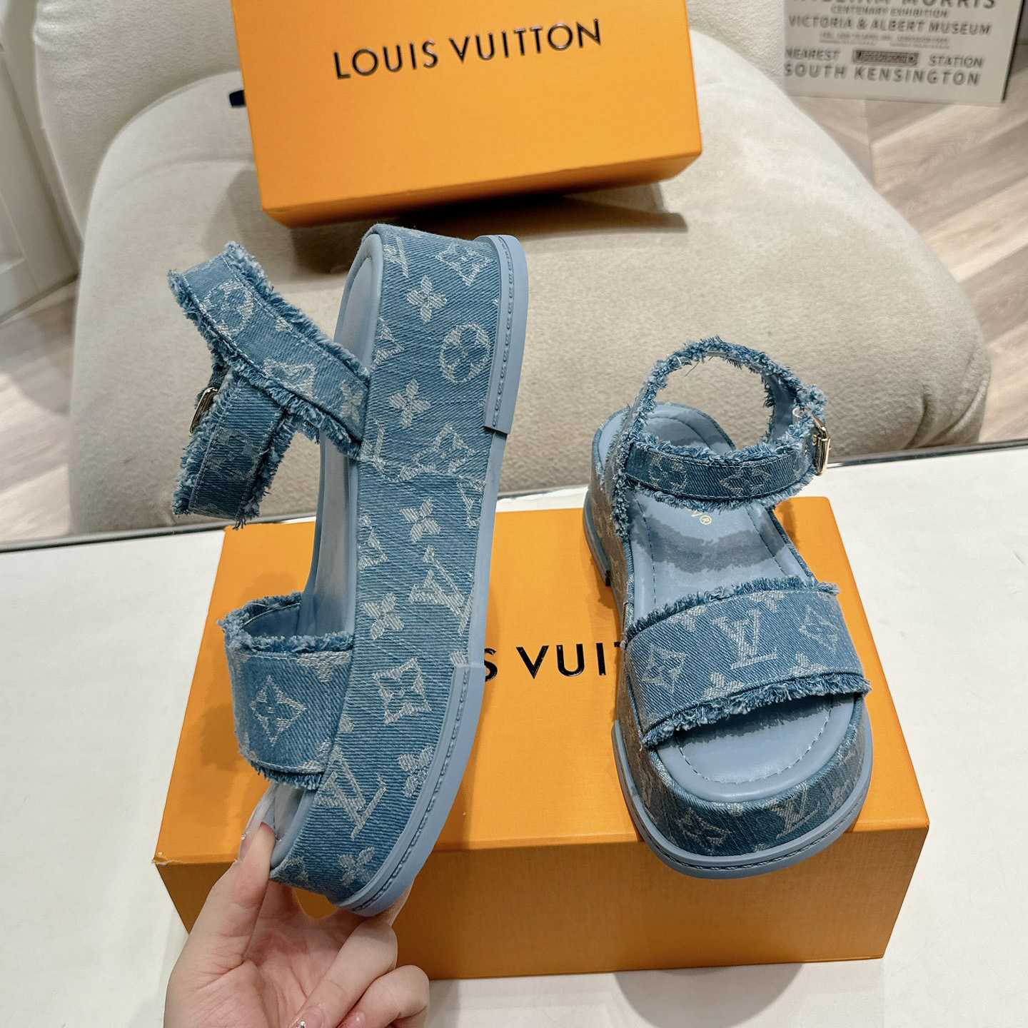 Louis Vuitton Maya Flatform Sandal   - DesignerGu