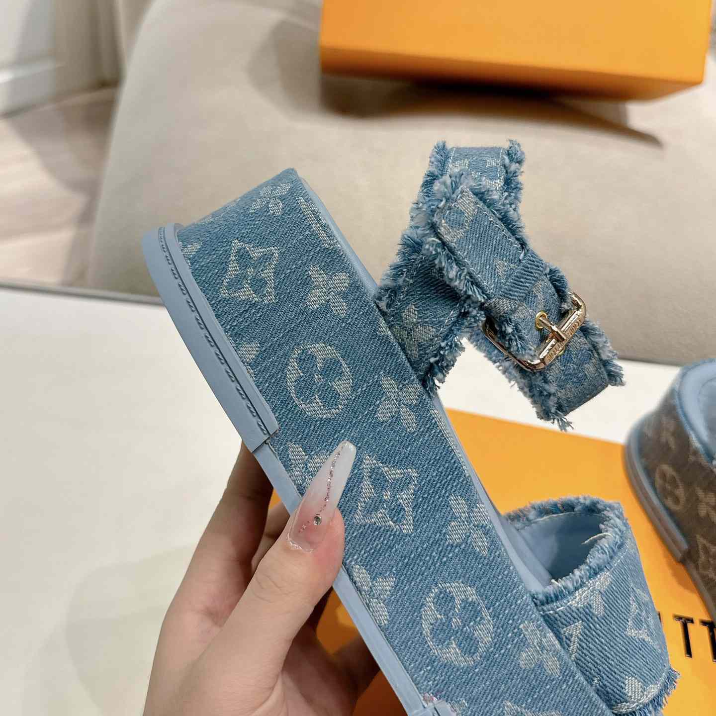 Louis Vuitton Maya Flatform Sandal   - DesignerGu