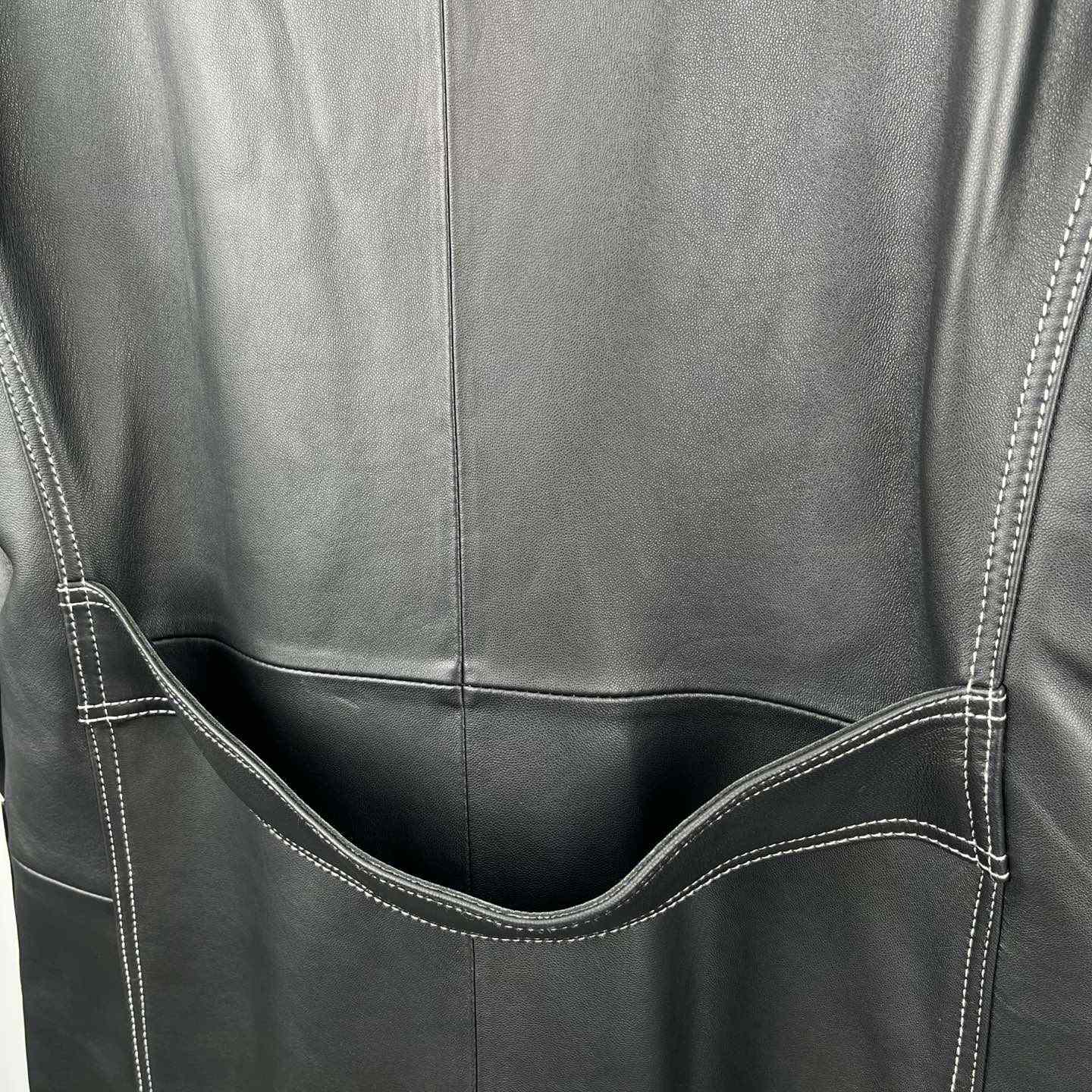 Fendi Black Leather Overcoat - DesignerGu