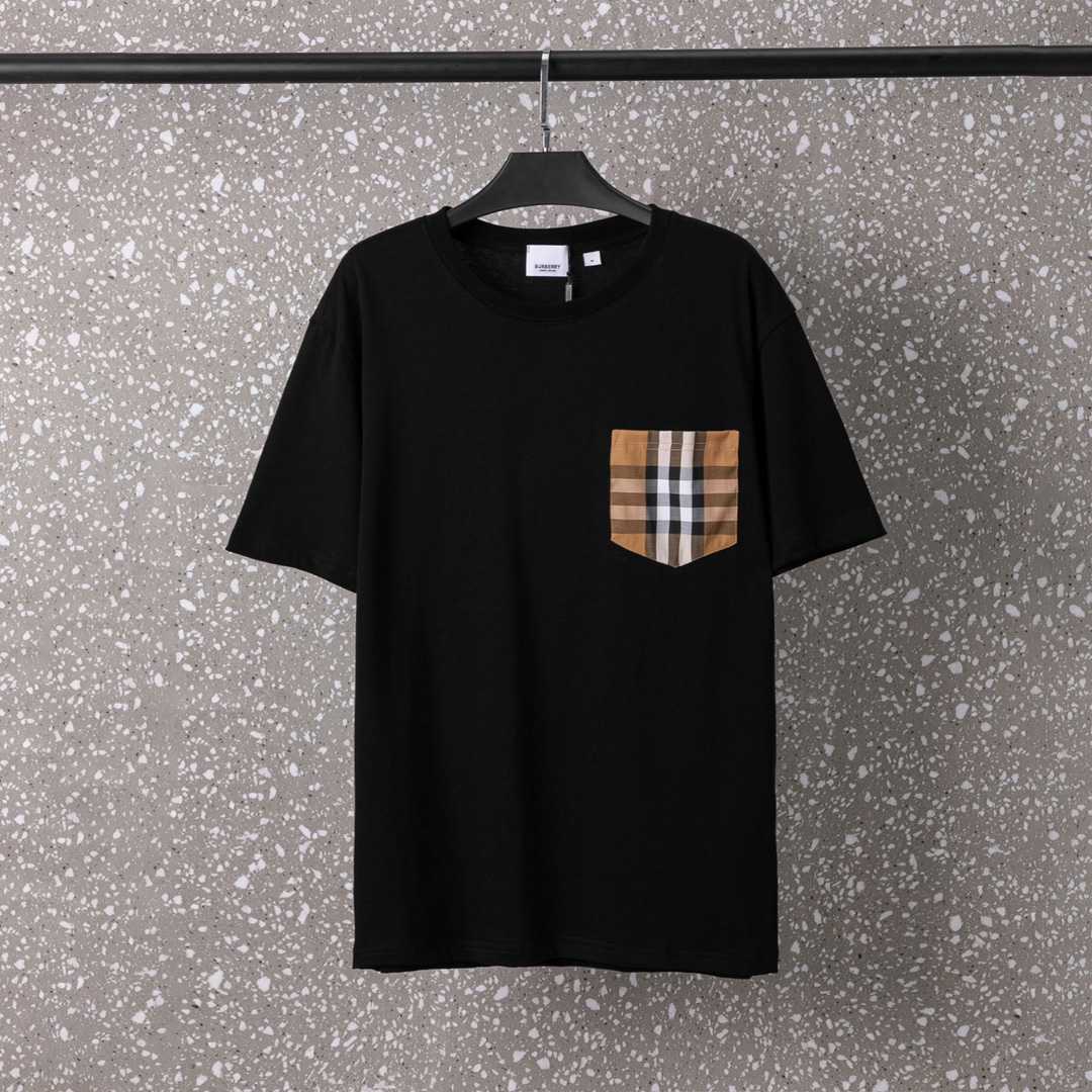 Burberry Check Pocket Cotton T-shirt - DesignerGu