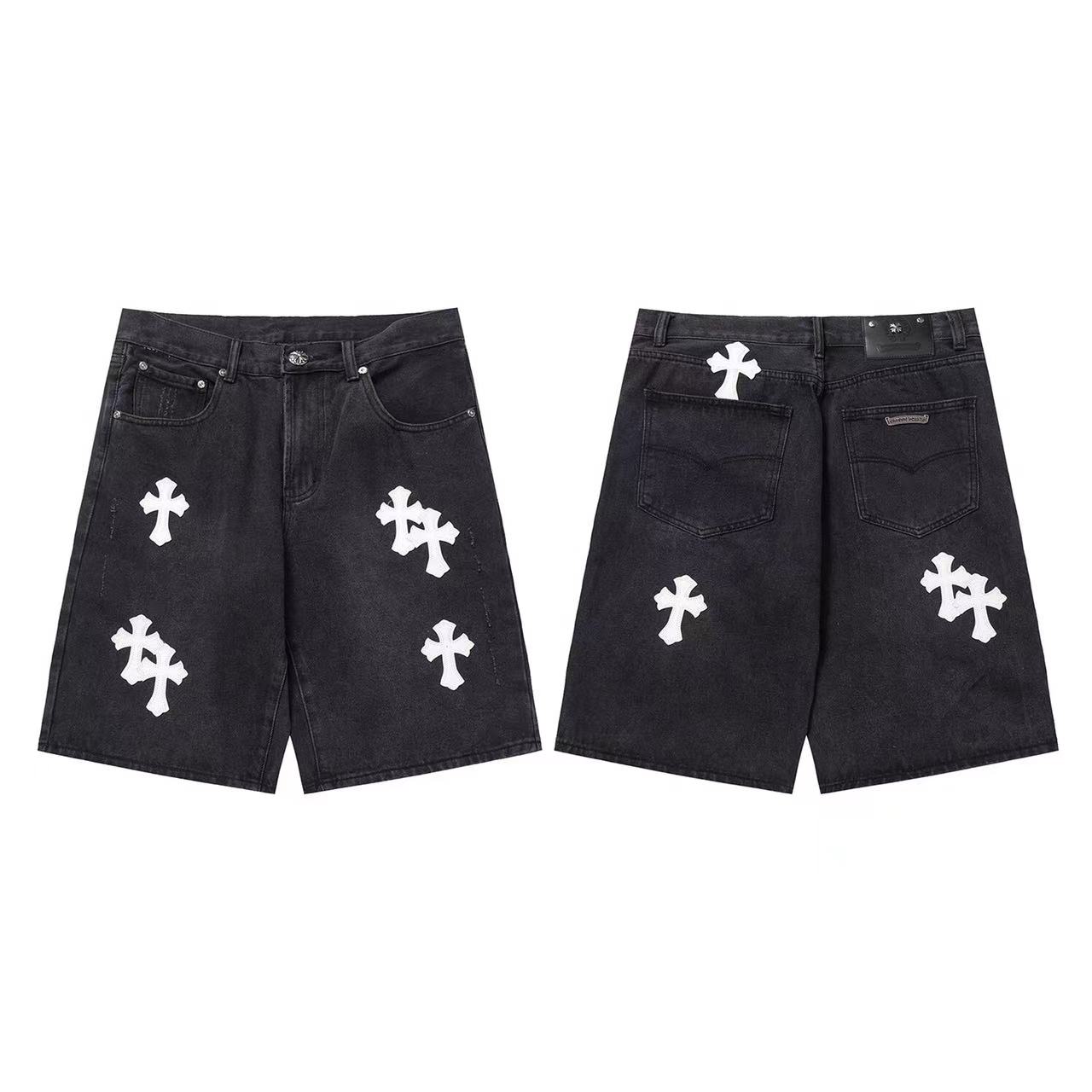 Chrome Hearts Cross Patch Denim Shorts - DesignerGu