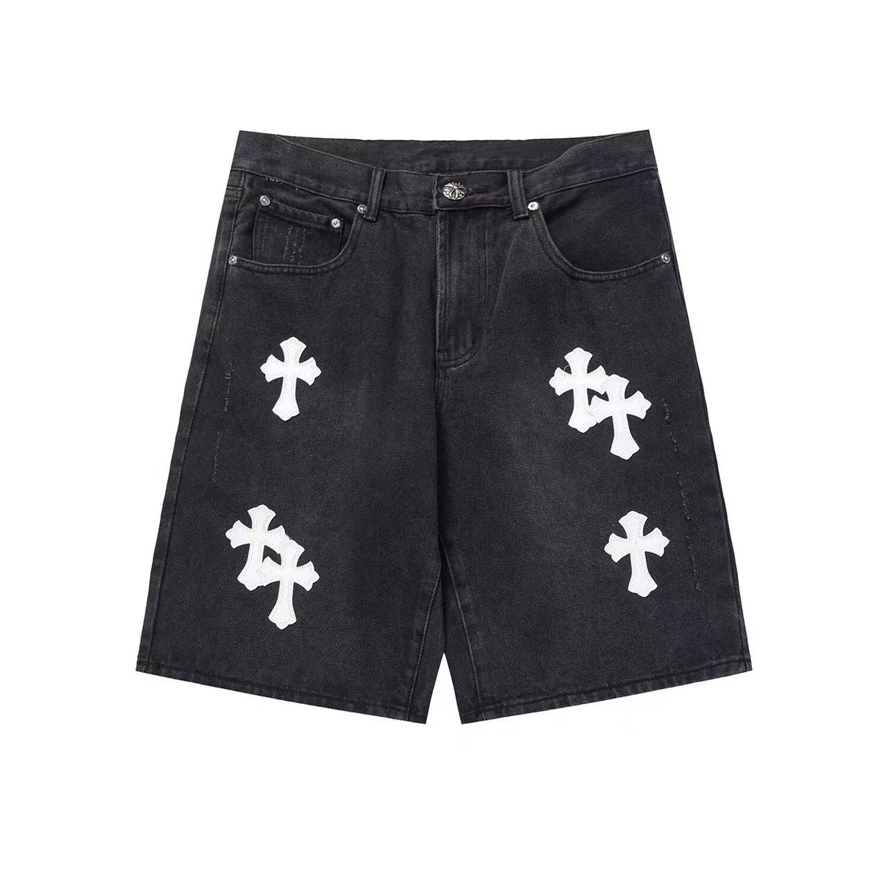 Chrome Hearts Cross Patch Denim Shorts - DesignerGu