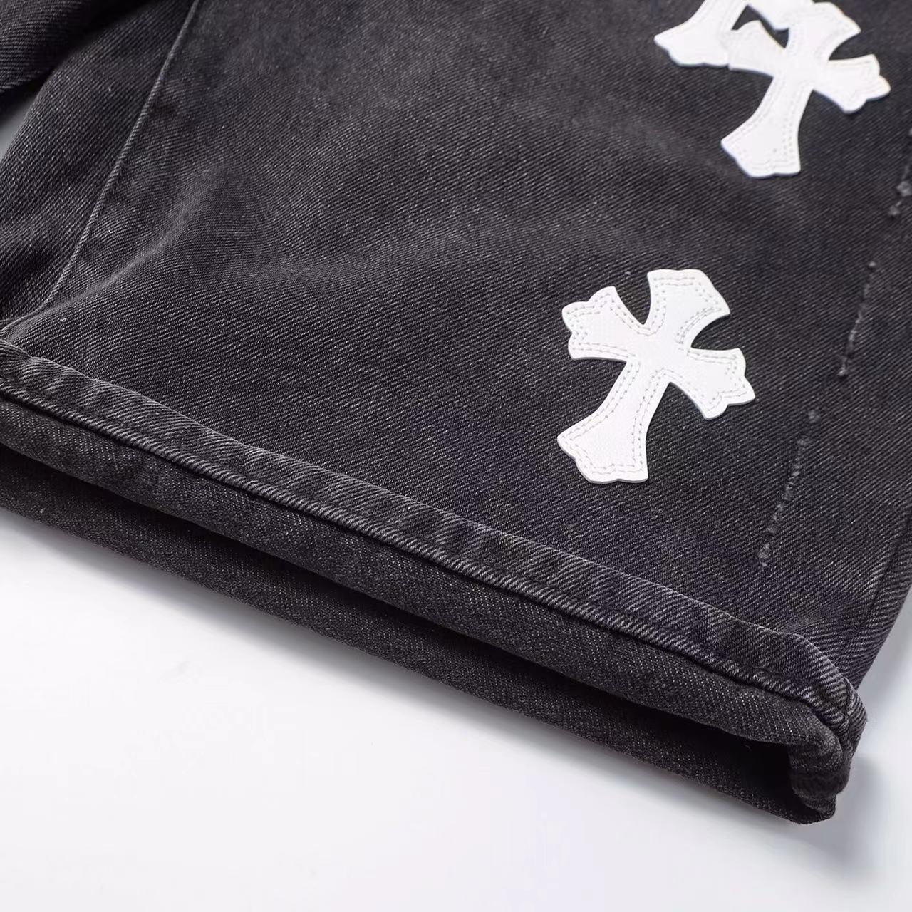 Chrome Hearts Cross Patch Denim Shorts - DesignerGu