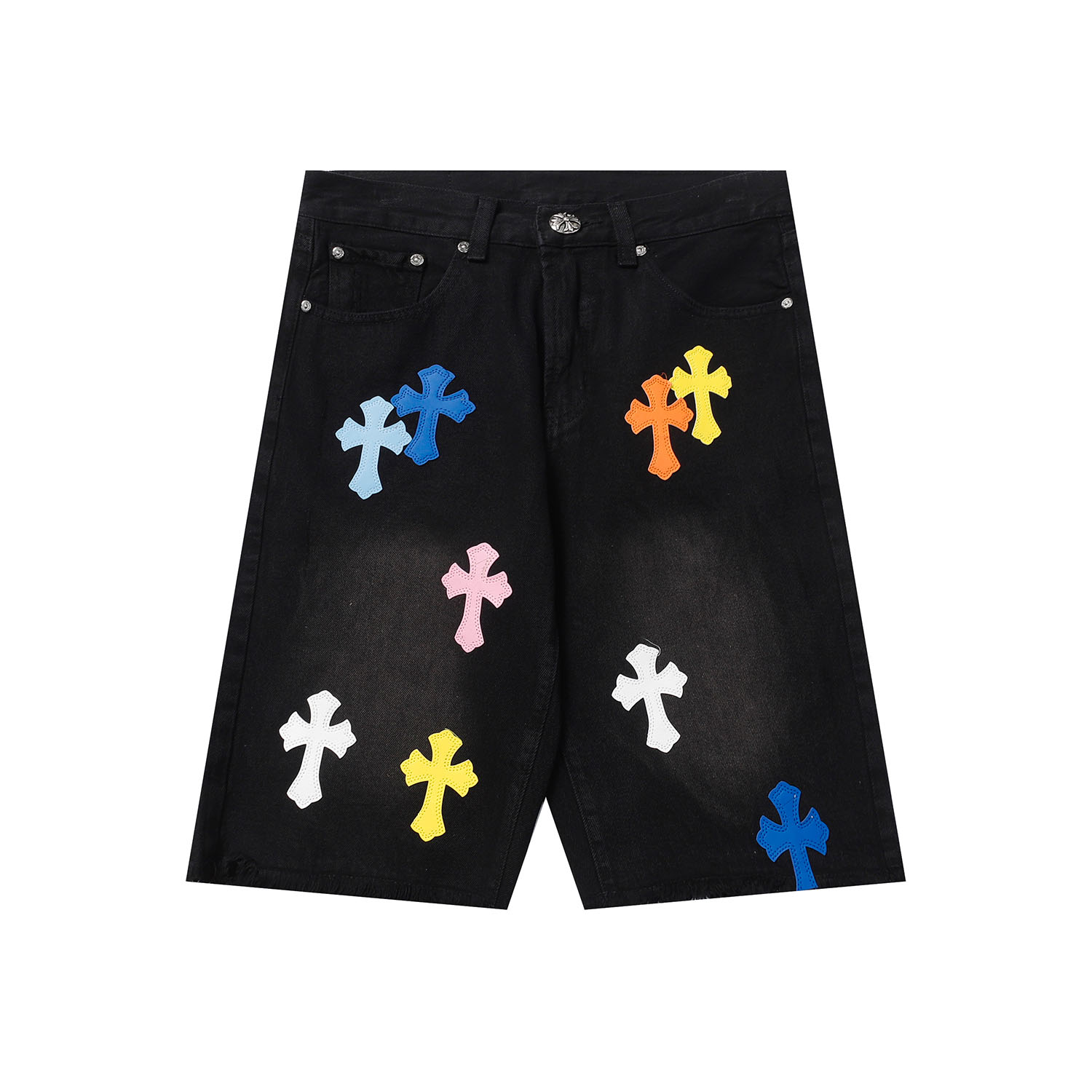 Chrome Hearts Cross Patch Denim Shorts - DesignerGu