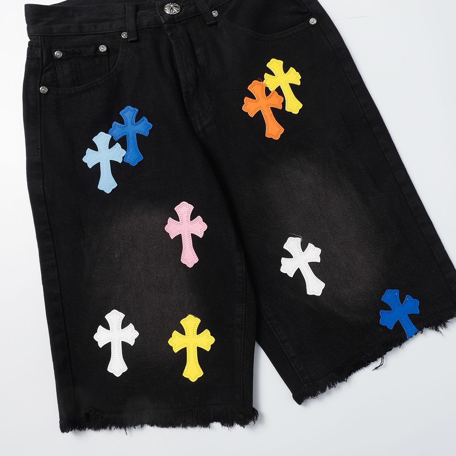 Chrome Hearts Cross Patch Denim Shorts - DesignerGu