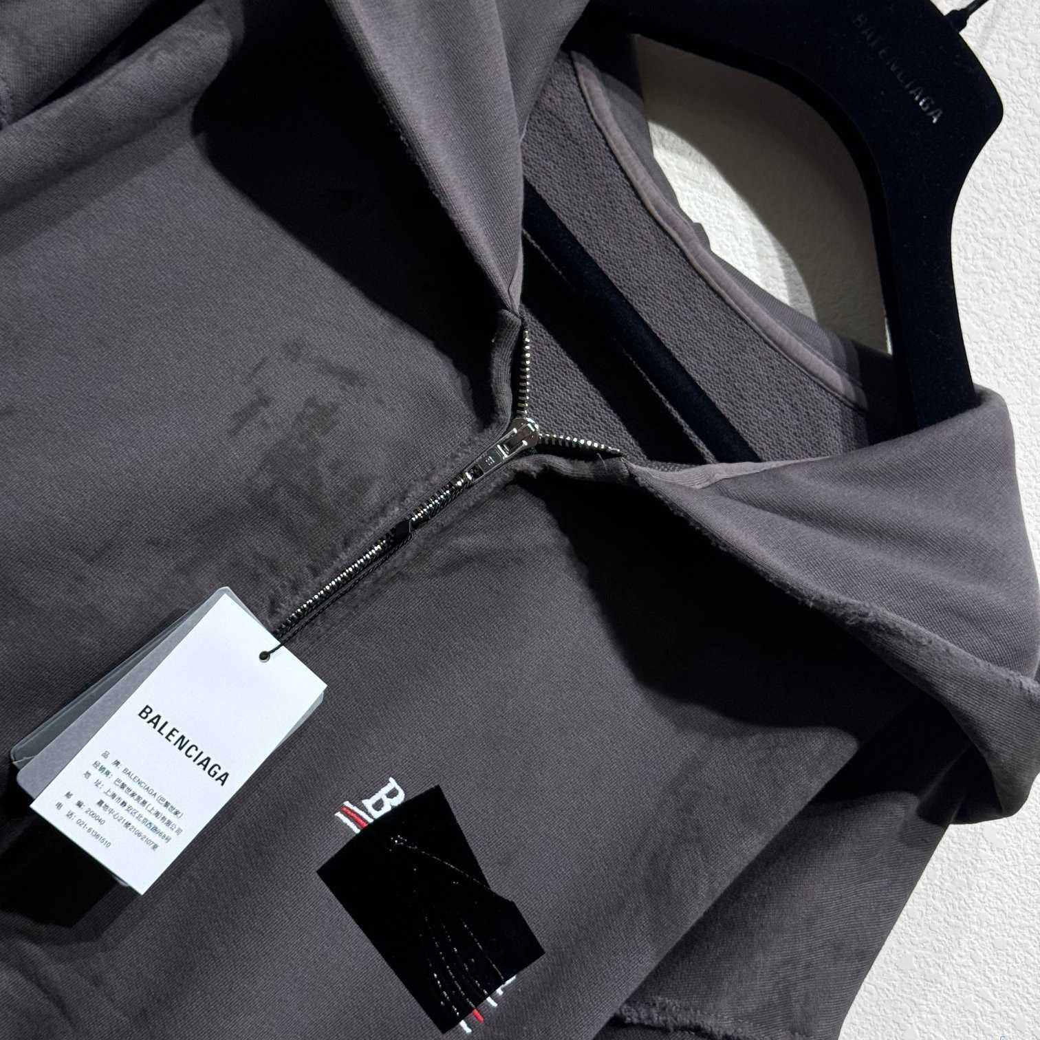 Balenciaga Cotton Front-Zip Hoodie - DesignerGu