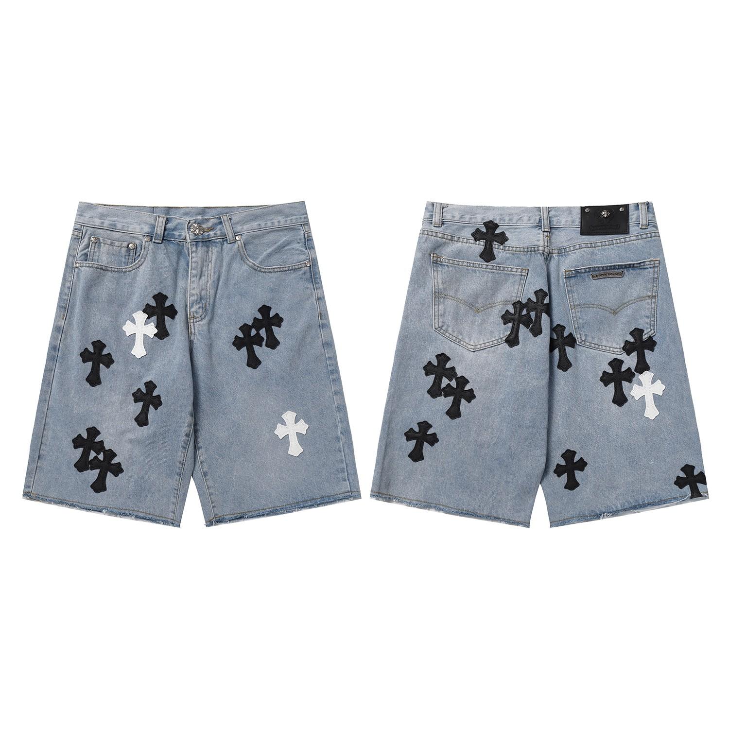 Chrome Hearts Cross Patch Denim Shorts - DesignerGu