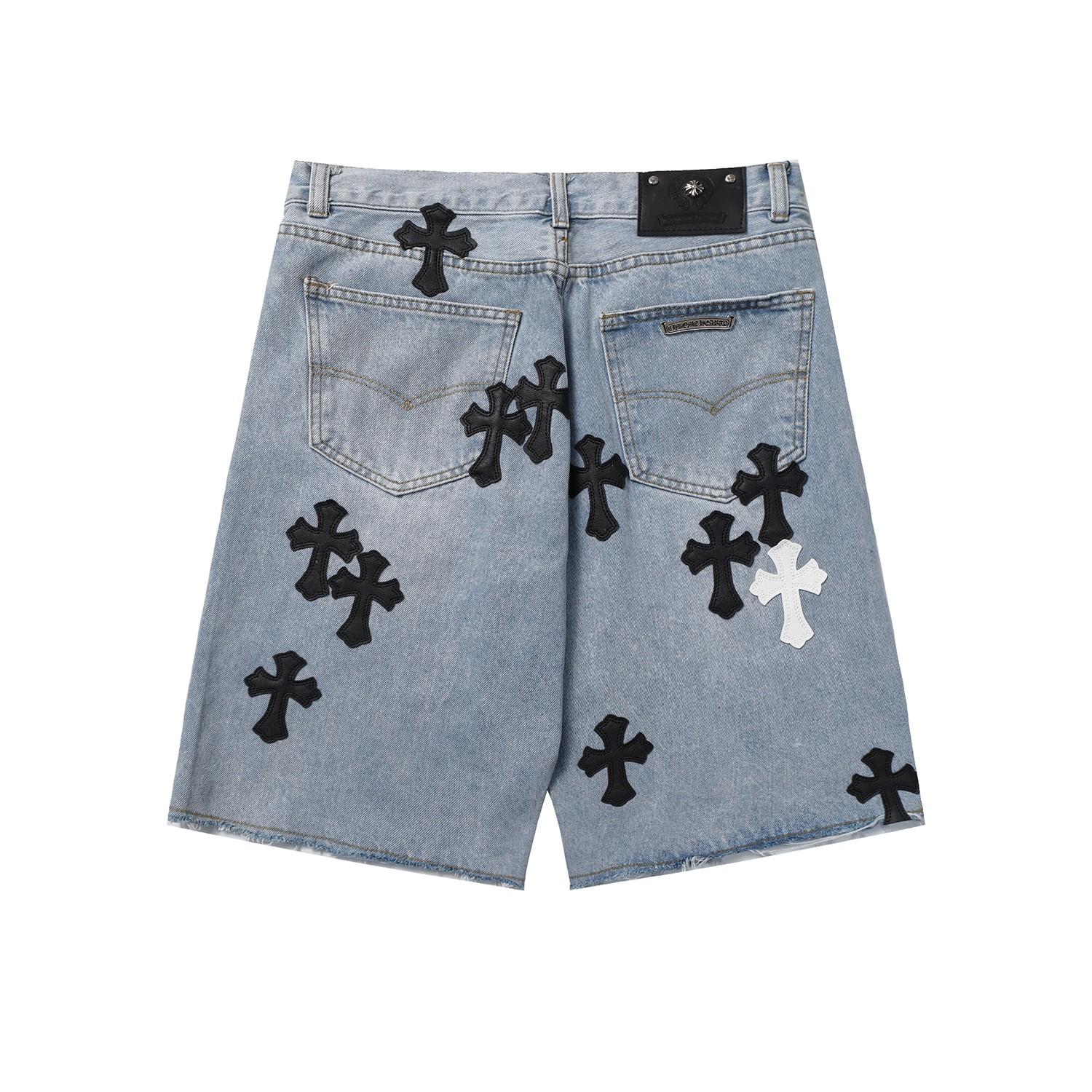 Chrome Hearts Cross Patch Denim Shorts - DesignerGu