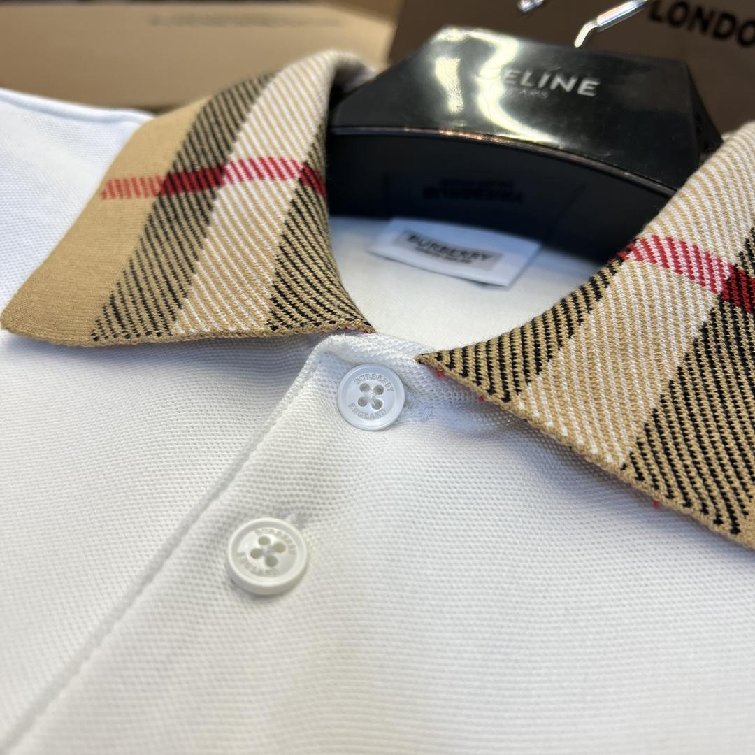 Burberry Check Collar Cotton Polo Shirt - DesignerGu