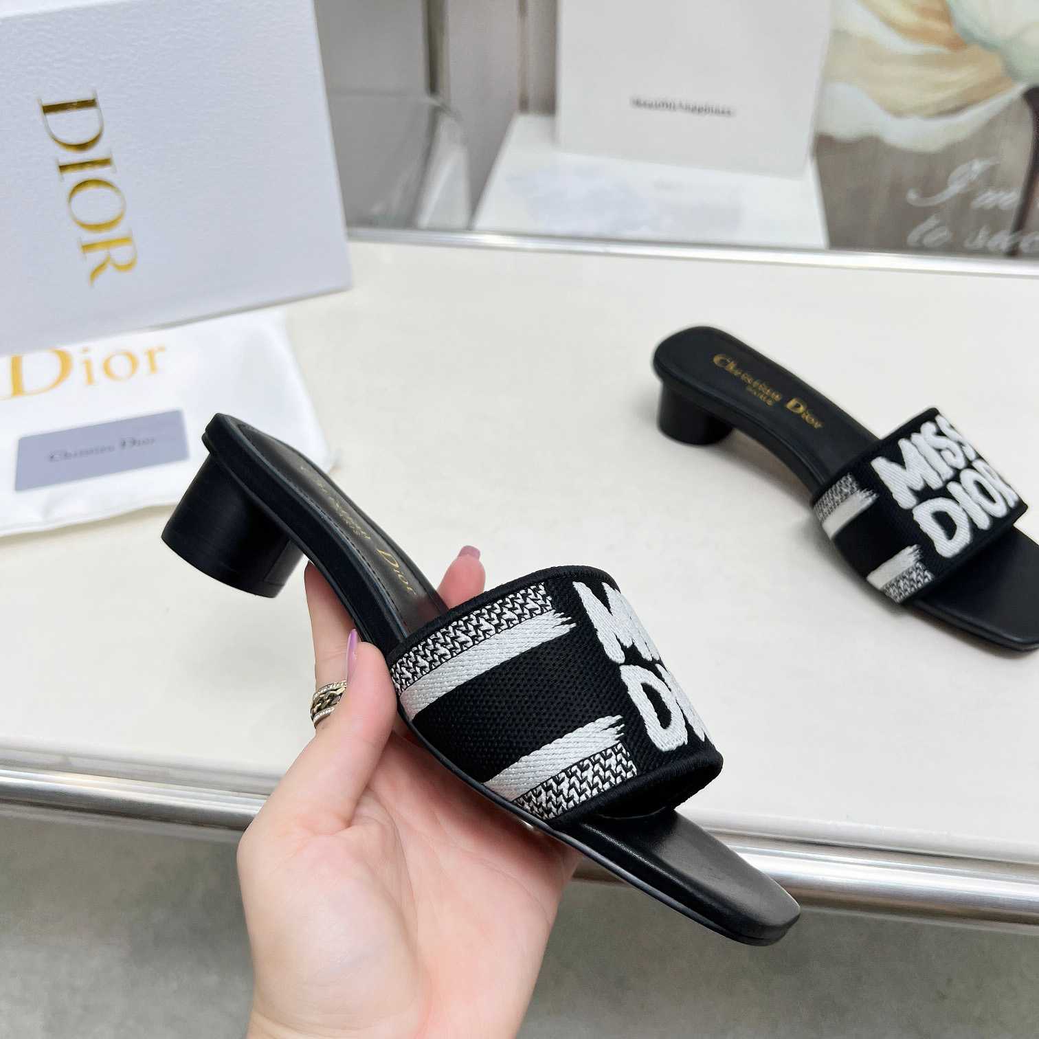 Dior Dway Heeled Slide - DesignerGu