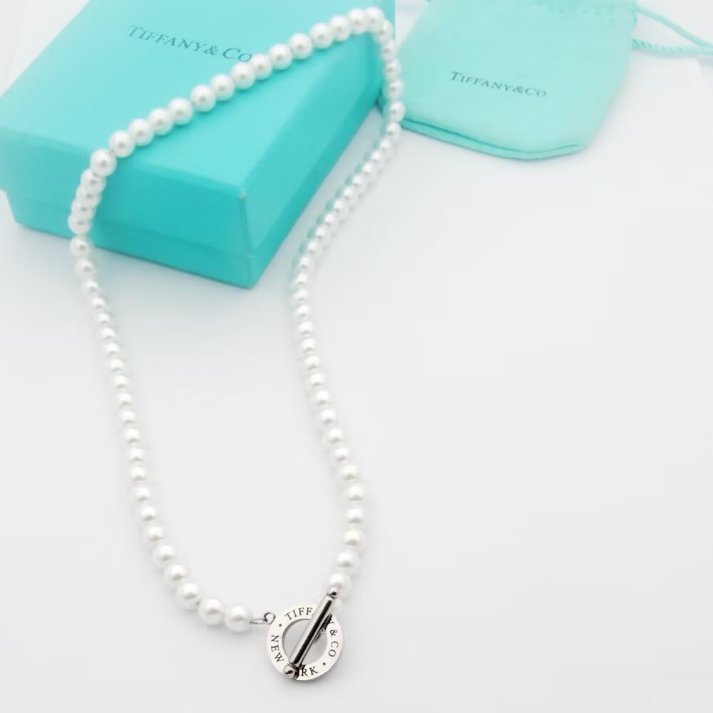 Tiffany & Co. Freshwater Pearl Toggle Necklace - DesignerGu