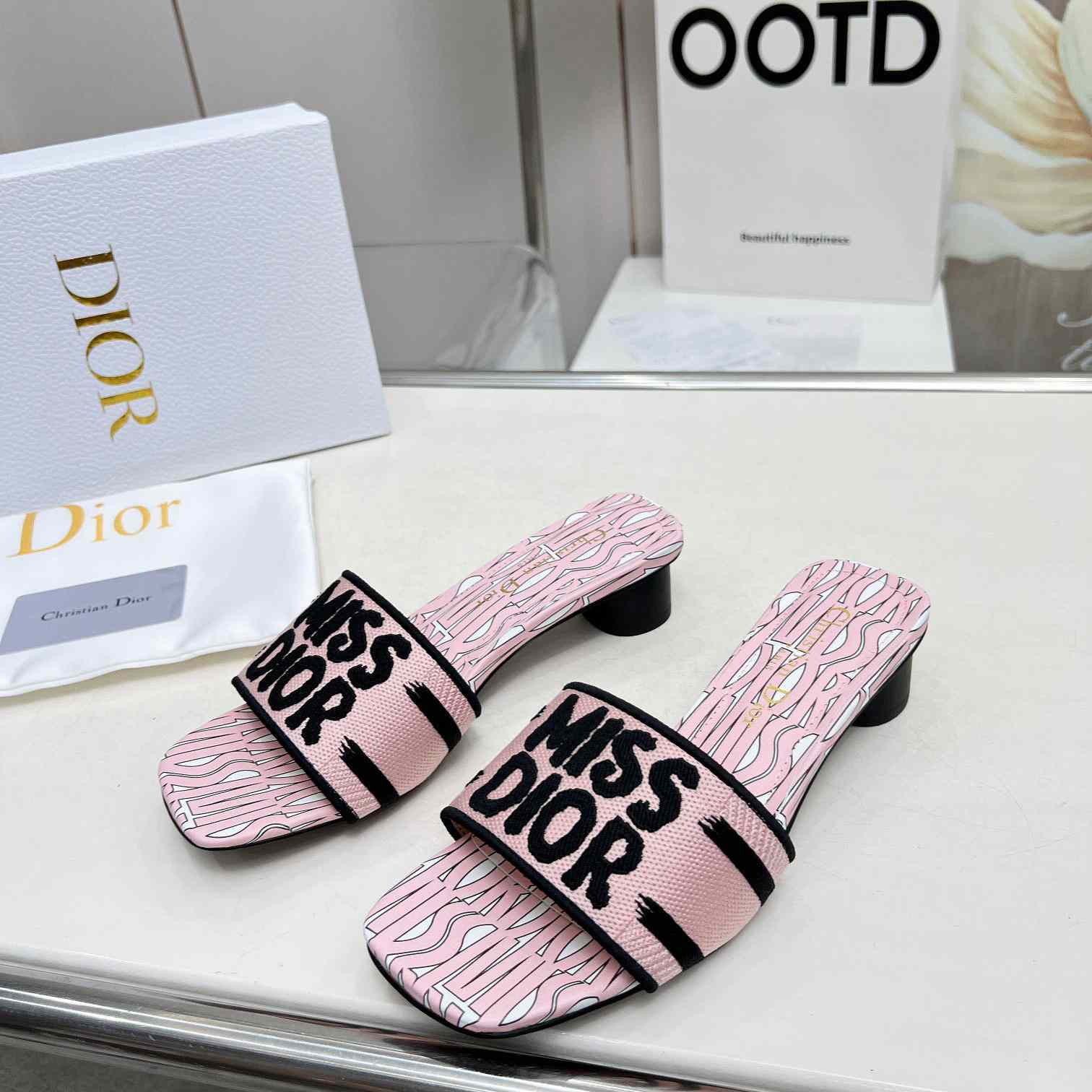 Dior Dway Heeled Slide - DesignerGu