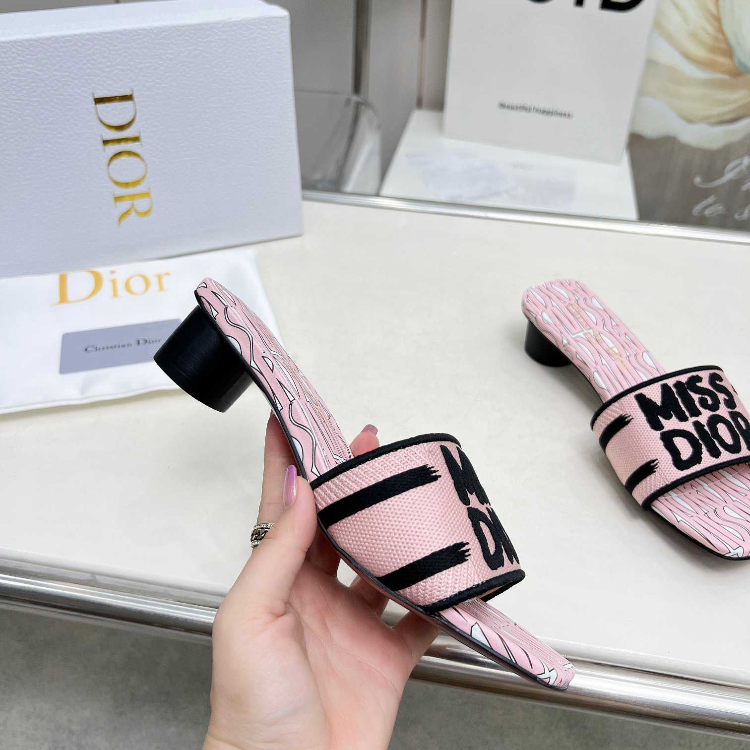 Dior Dway Heeled Slide - DesignerGu