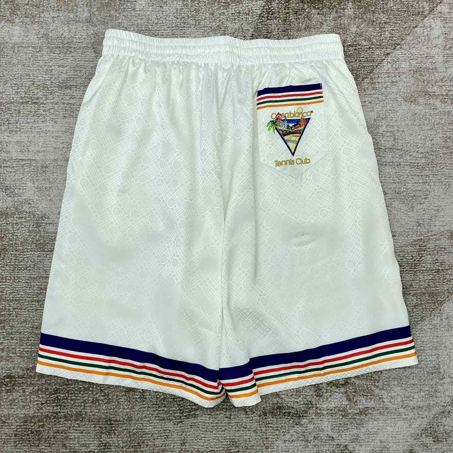 Casablanca Tennis Club Icon Silk Shorts   CA3481 - DesignerGu