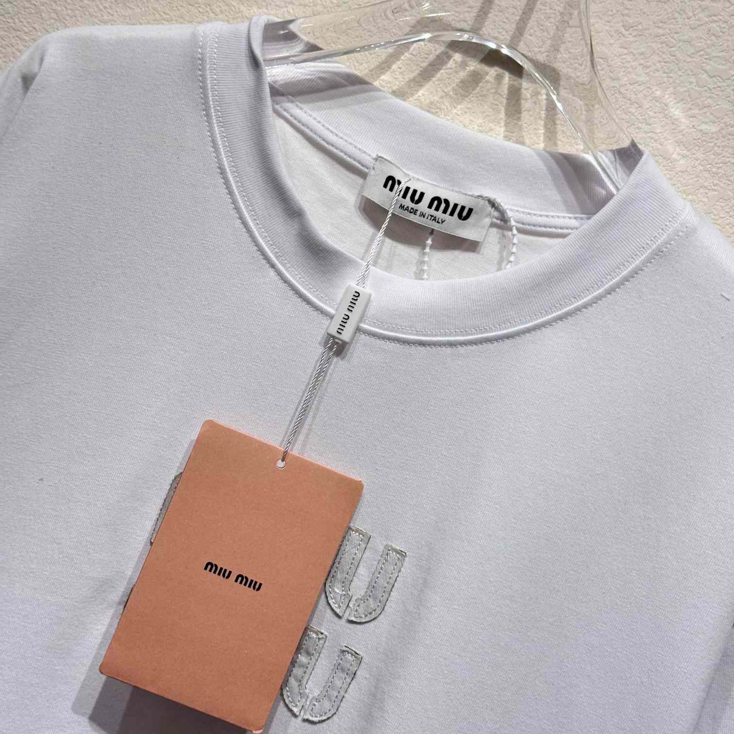 Miu Miu Logo Cotton T-shirt - DesignerGu