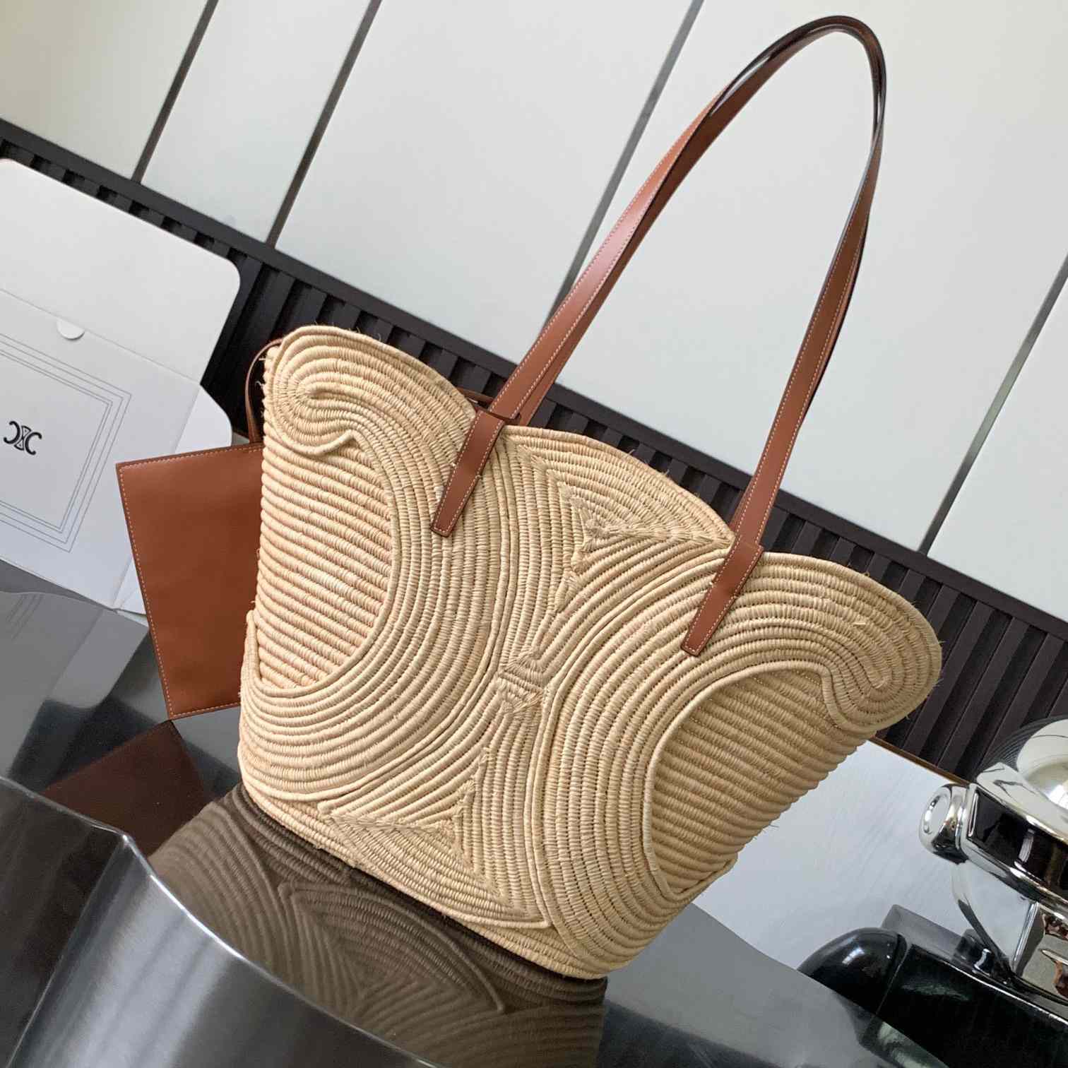 Celine Classic Panier Medium Braided Triomp And Calfskin  47-30.5-15cm - DesignerGu