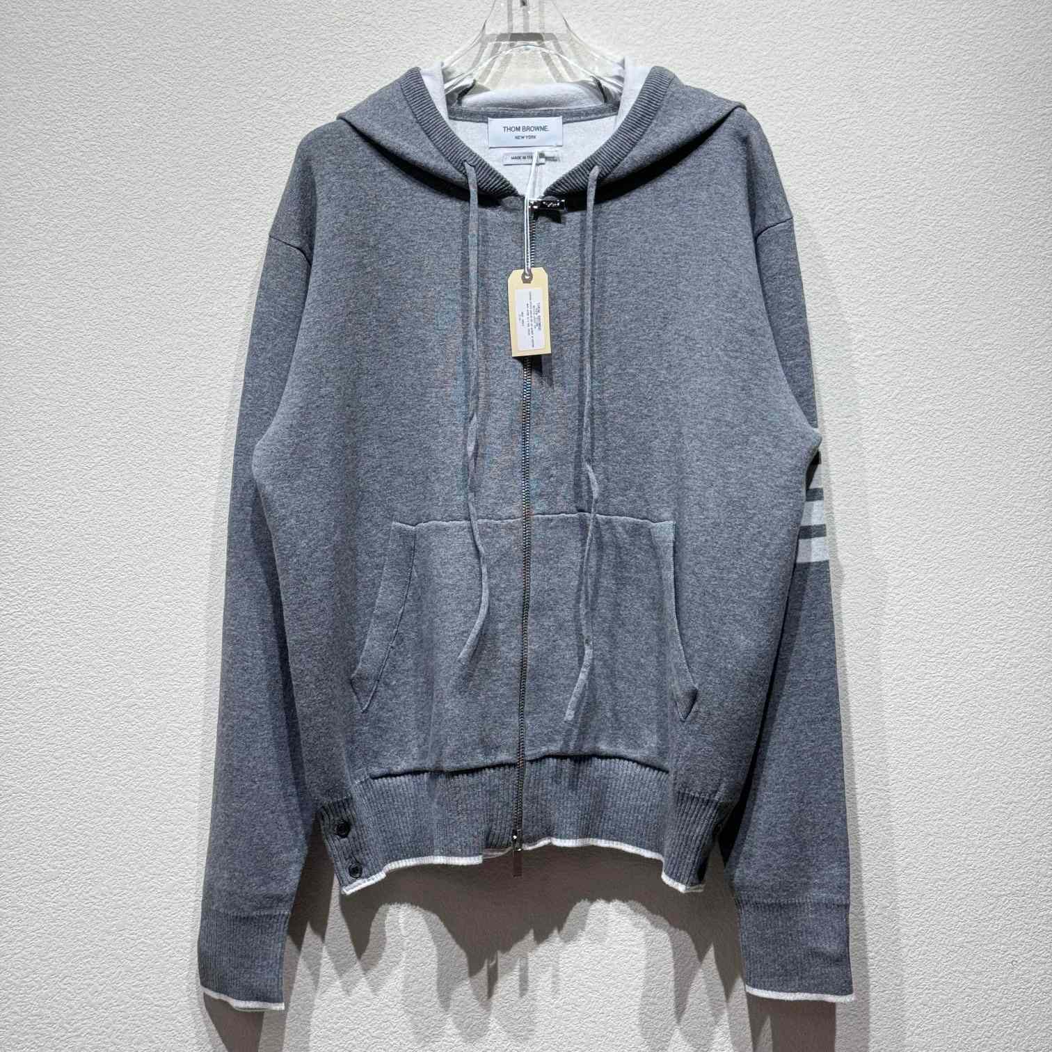 Thom Browne Fish Icon-intarsia Zip Hoodie - DesignerGu