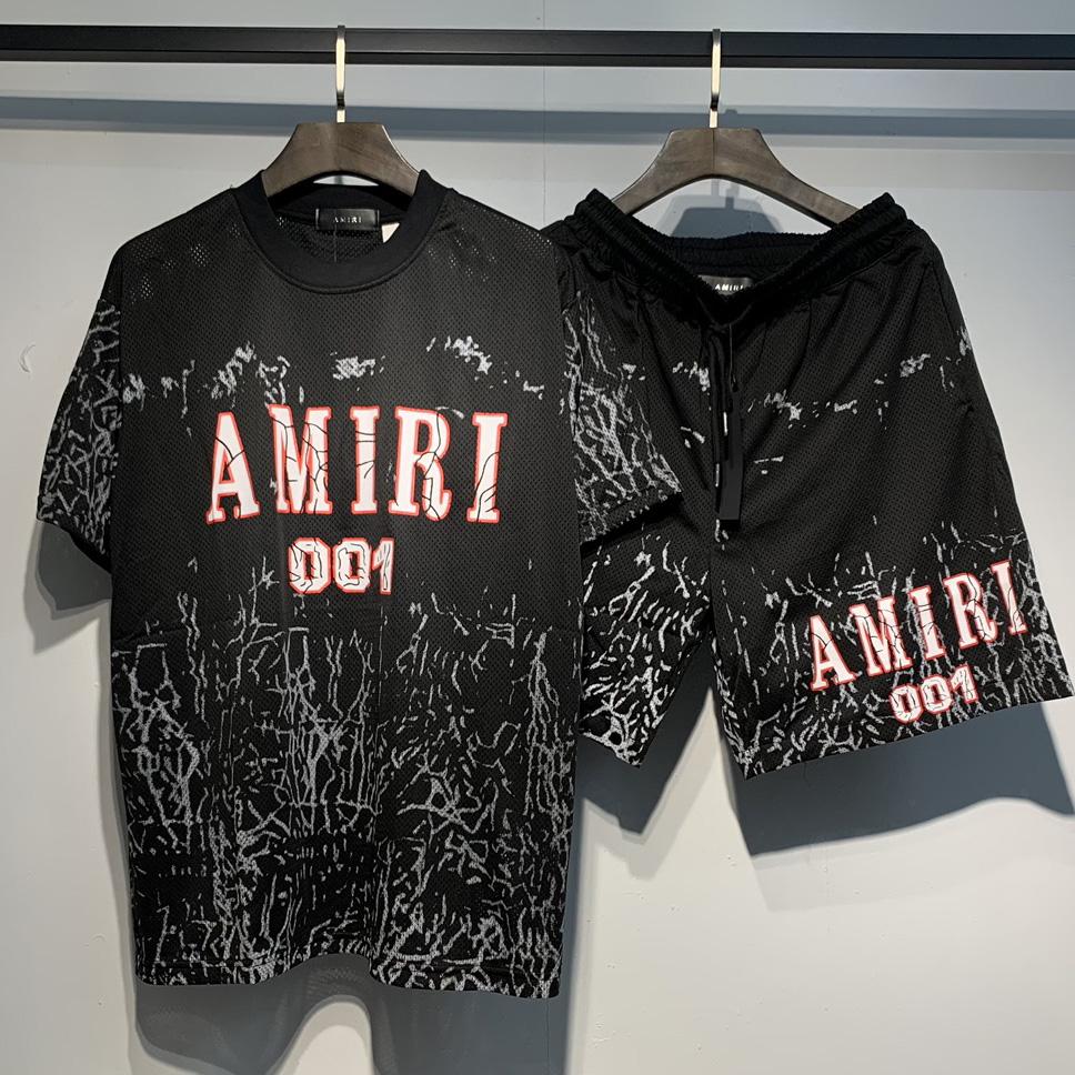 Amiri Logo Cotton Shorts & Tee - DesignerGu