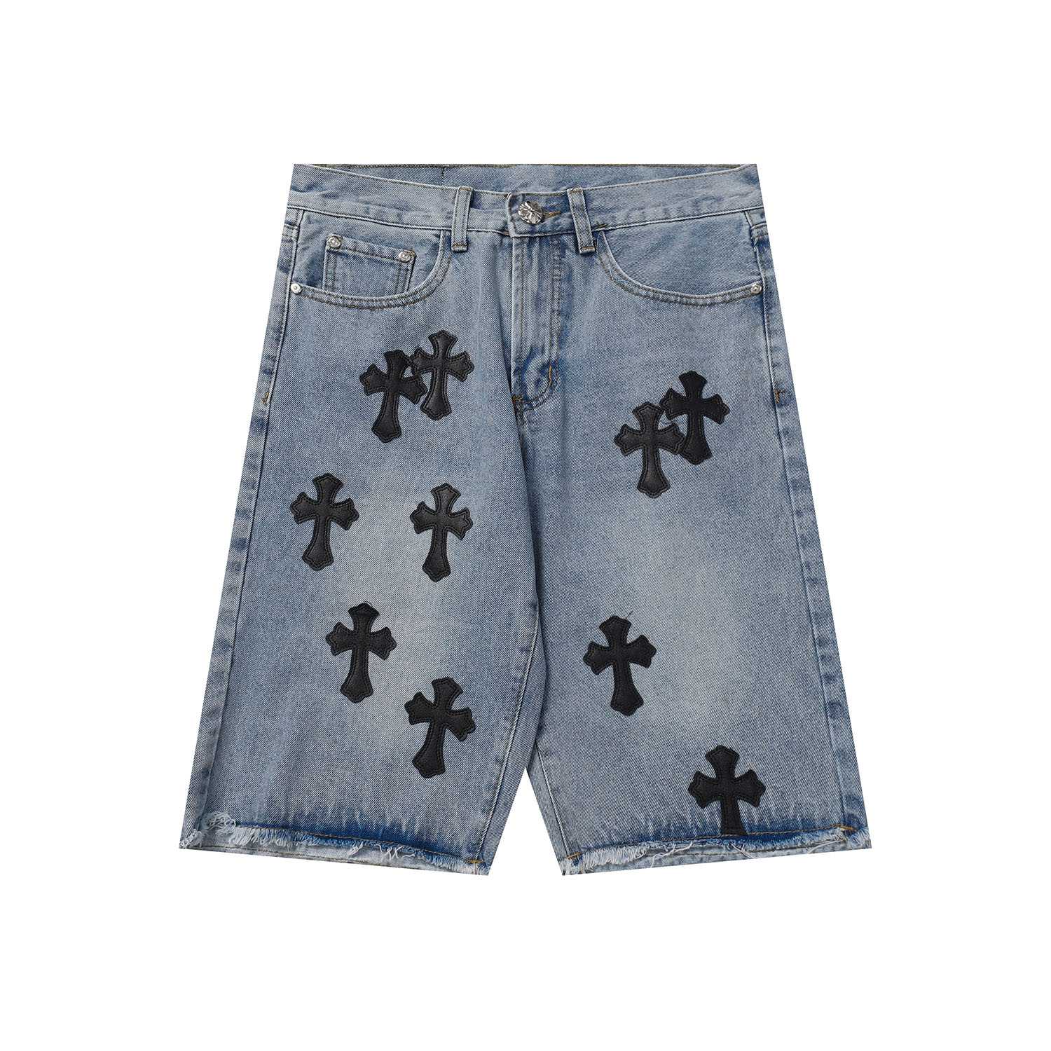 Chrome Hearts Cross Patch Denim Shorts - DesignerGu