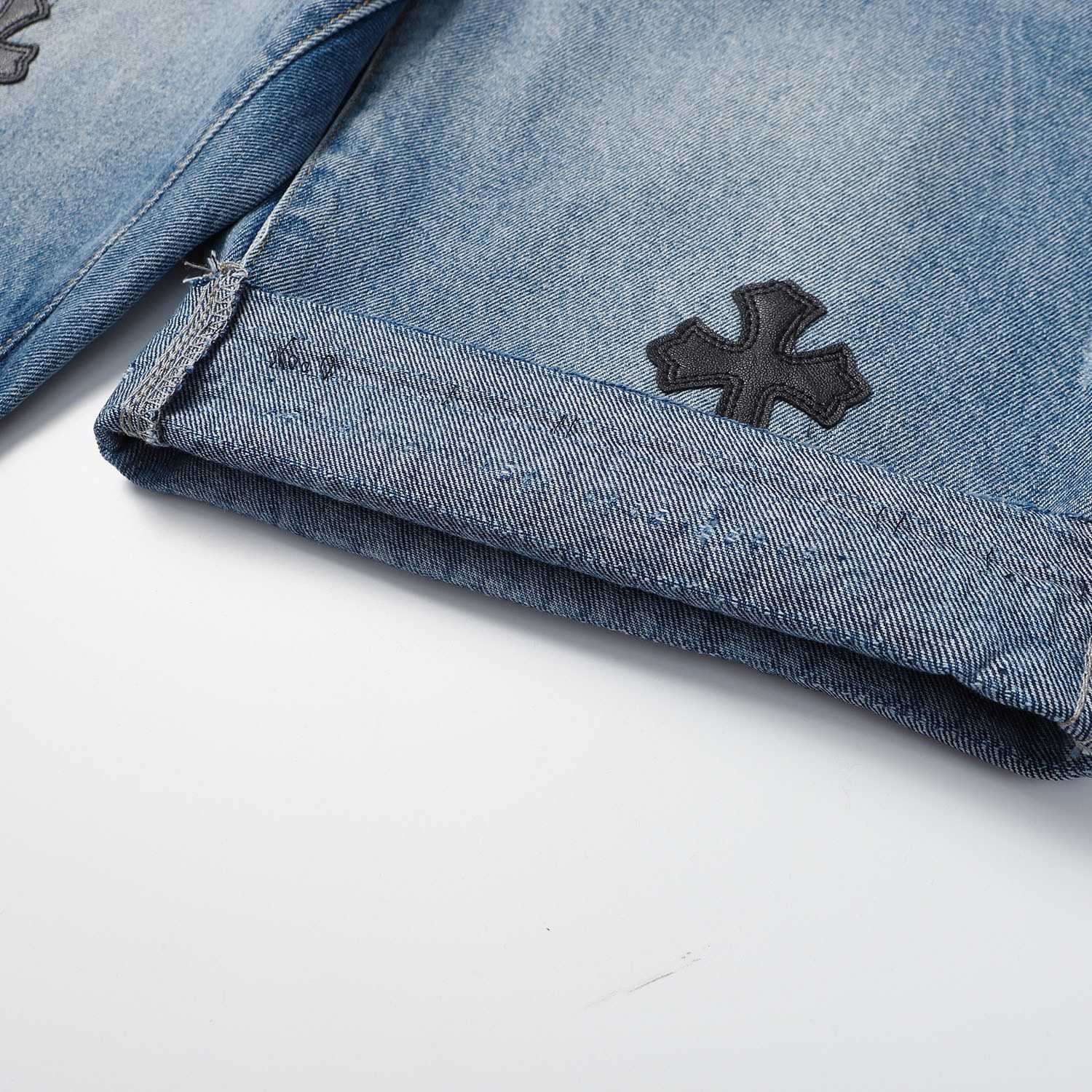 Chrome Hearts Cross Patch Denim Shorts - DesignerGu