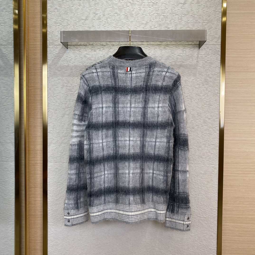 Thom Browne Jacquard-knit Mohair-blend Sweater - DesignerGu