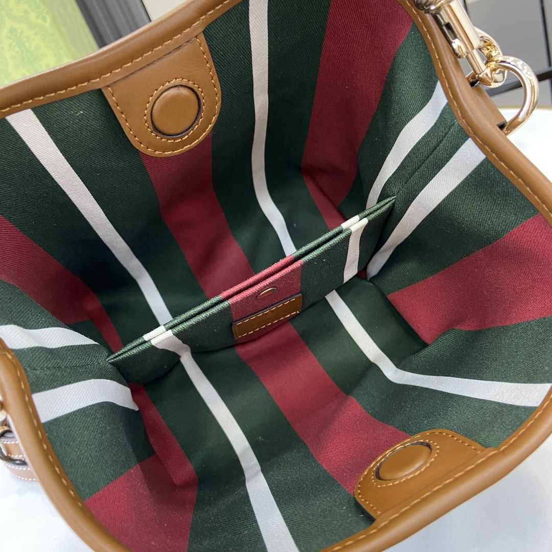 Gucci GG Emblem Mini Bucket Bag - DesignerGu