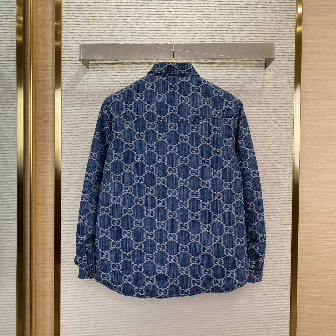 Gucci GG Jacquard Denim Shirt - DesignerGu