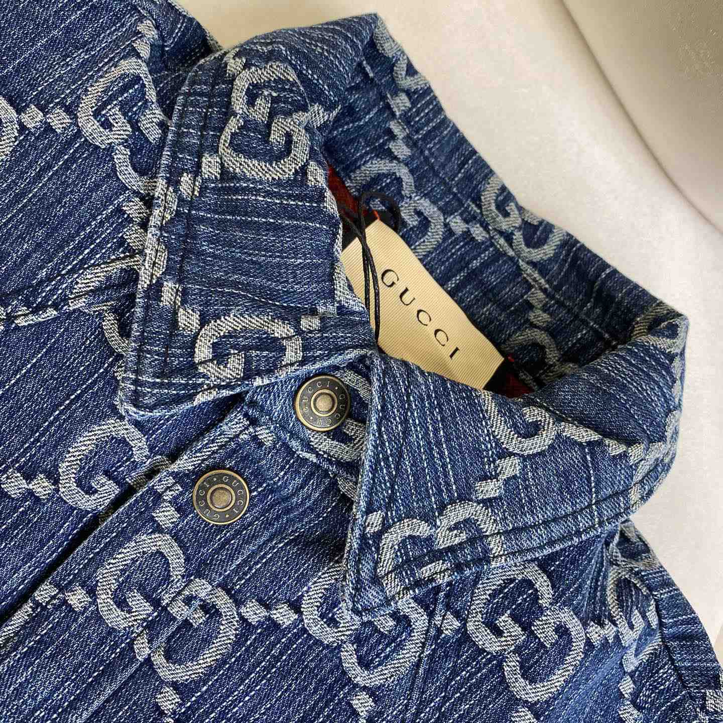 Gucci GG Jacquard Denim Shirt - DesignerGu