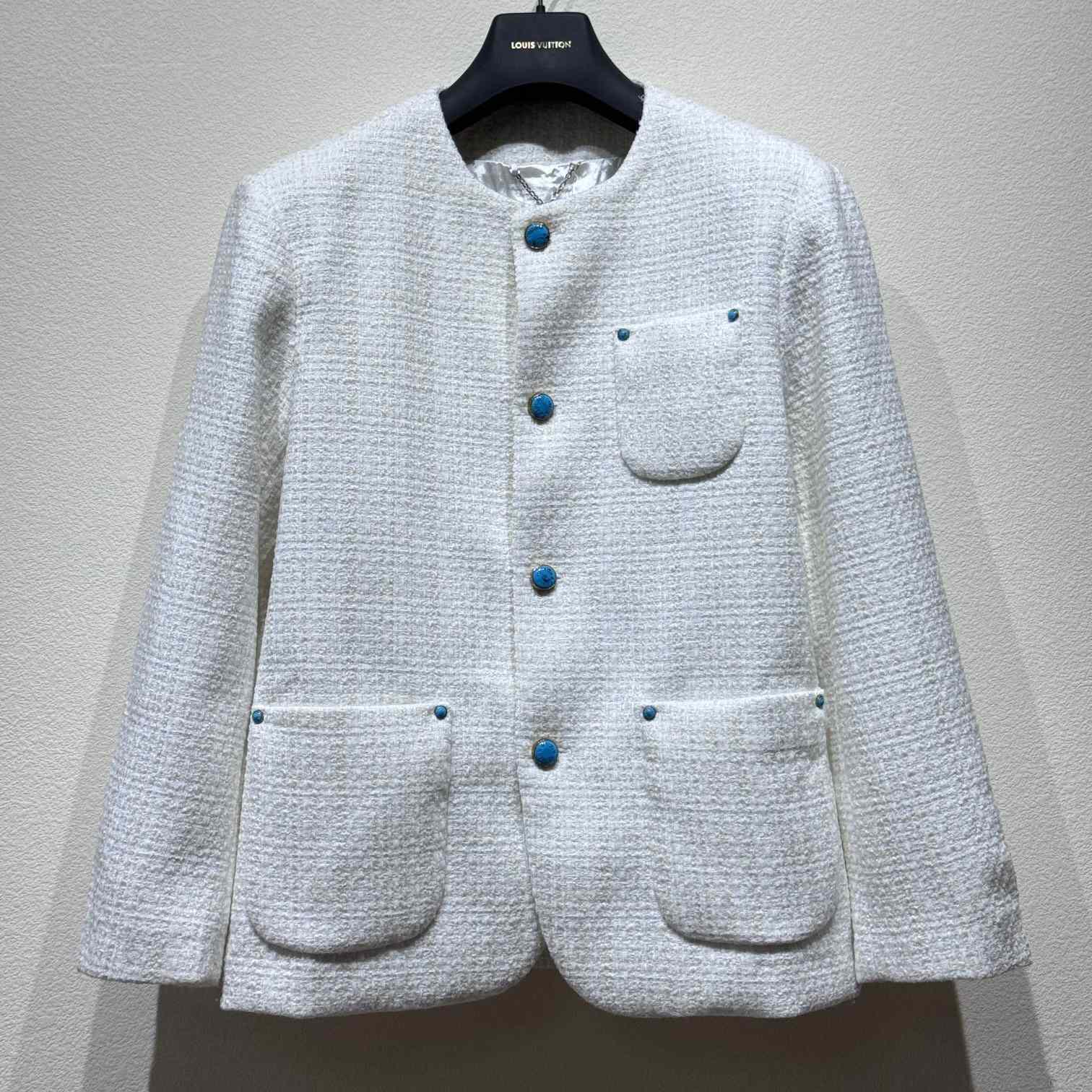 Louis Vuitton Chic Collarless Baby Llama And Wool-Blend Jacket    1AG472 - DesignerGu