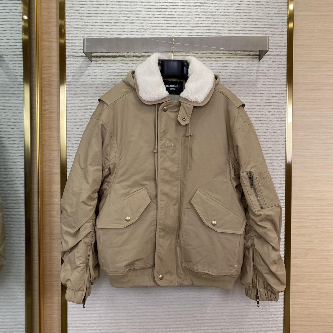 Balenciaga Hooded Bomber Jacket - DesignerGu