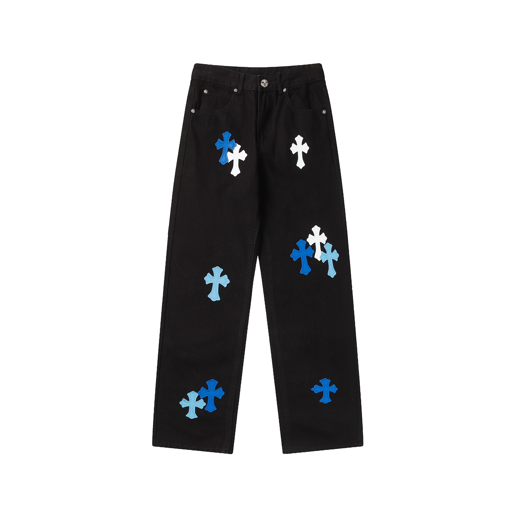 Chrome Heart Cross Patch Jeans - DesignerGu