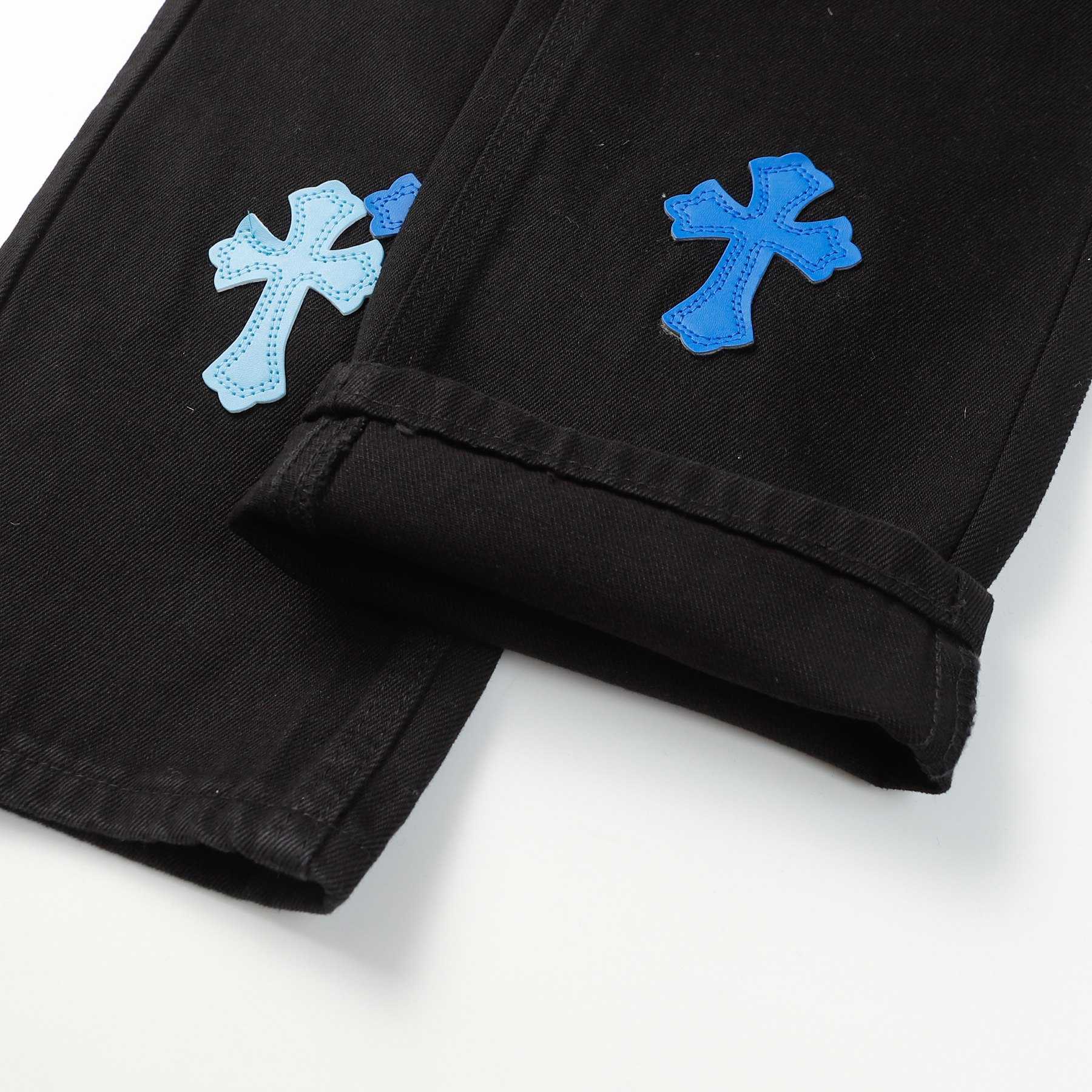 Chrome Heart Cross Patch Jeans - DesignerGu