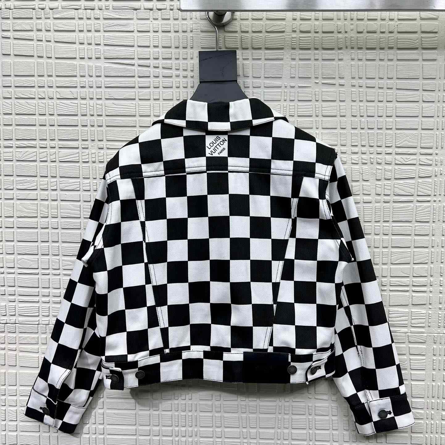 Louis Vuitton Cropped Damier Denim Jacket    1AGAC7 - DesignerGu