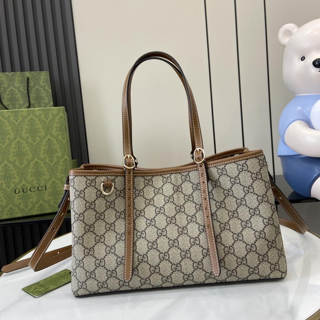 Gucci GG Emblem Small Tote Bag - DesignerGu