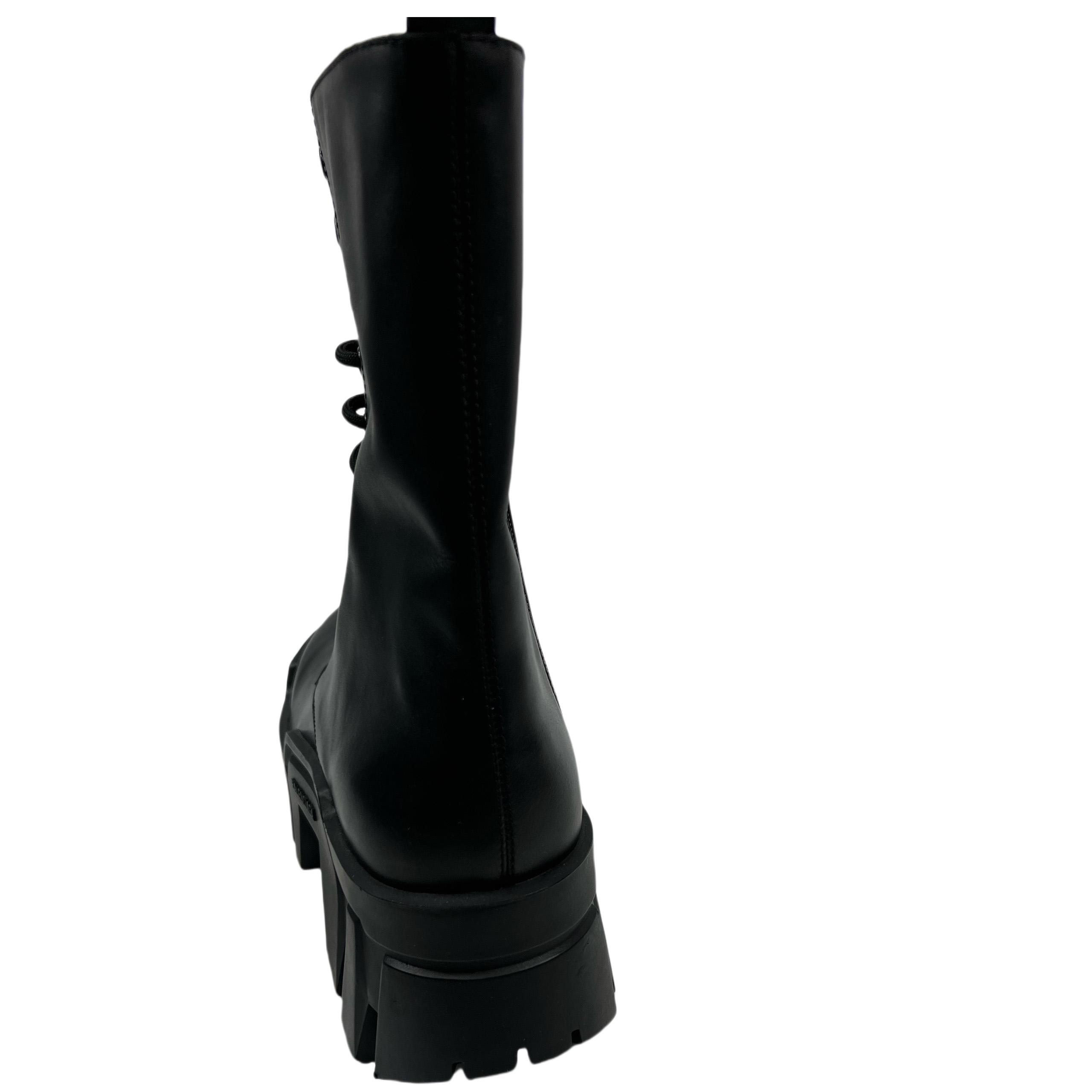 Balenciaga Bulldozer Lace-Up Boot In Black - DesignerGu