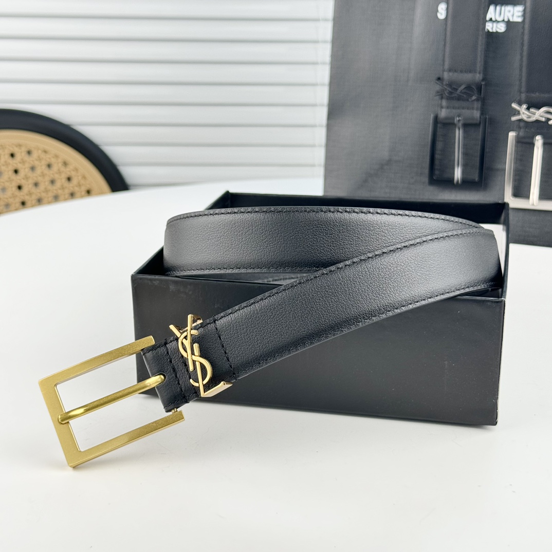 Saint Laurent Leather Belt   - DesignerGu