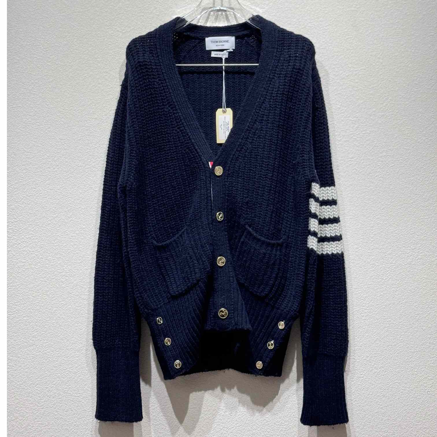 Thom Browne 4-Bar Oversize Wool Cardigan - DesignerGu