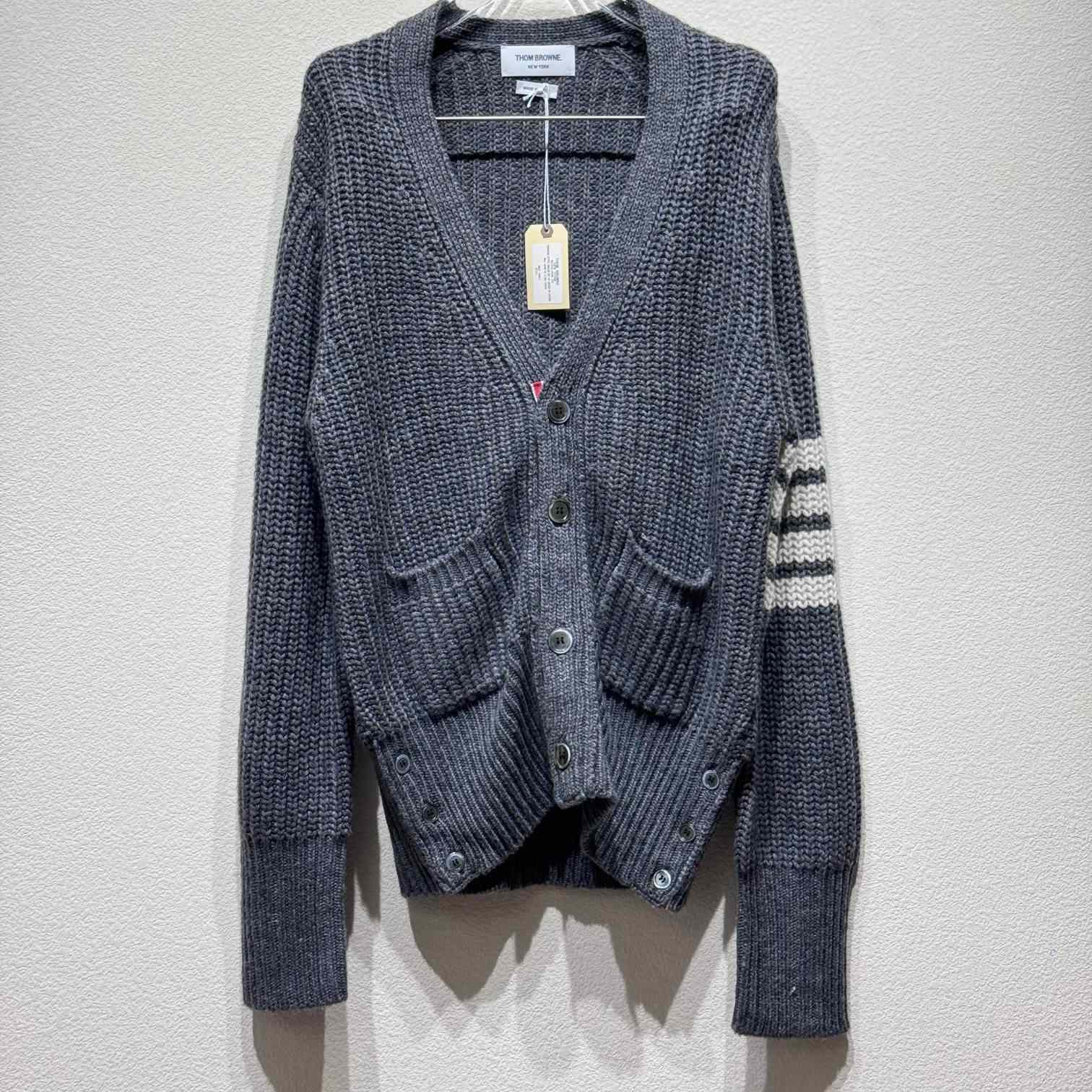 Thom Browne 4-Bar Oversize Wool Cardigan - DesignerGu