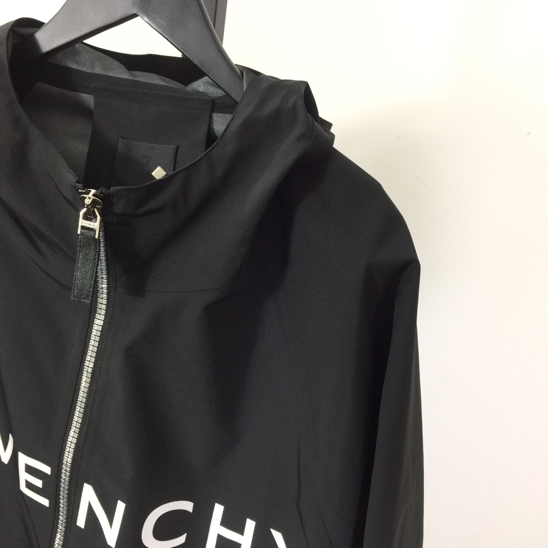 Givenchy Logo Hooded Jacket in Black - DesignerGu