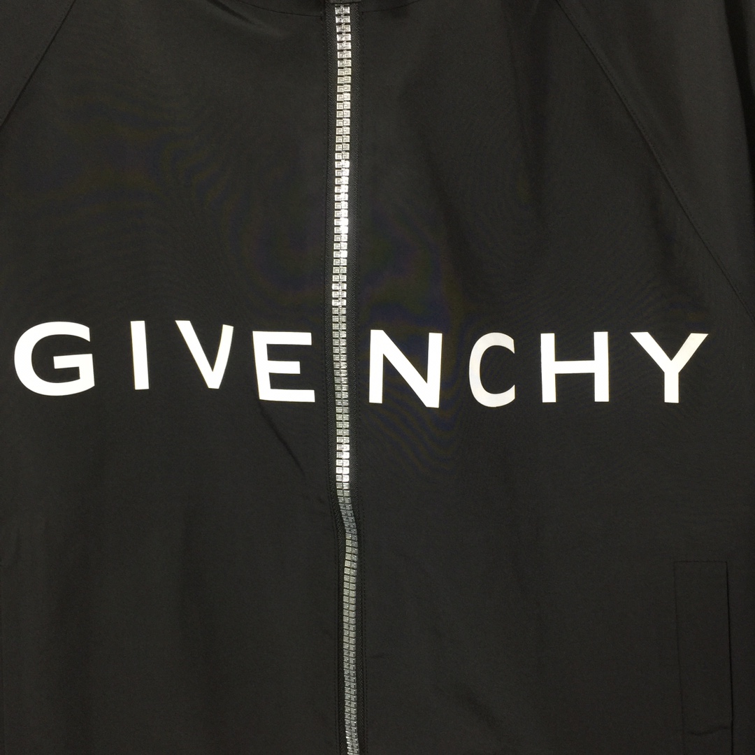 Givenchy Logo Hooded Jacket in Black - DesignerGu