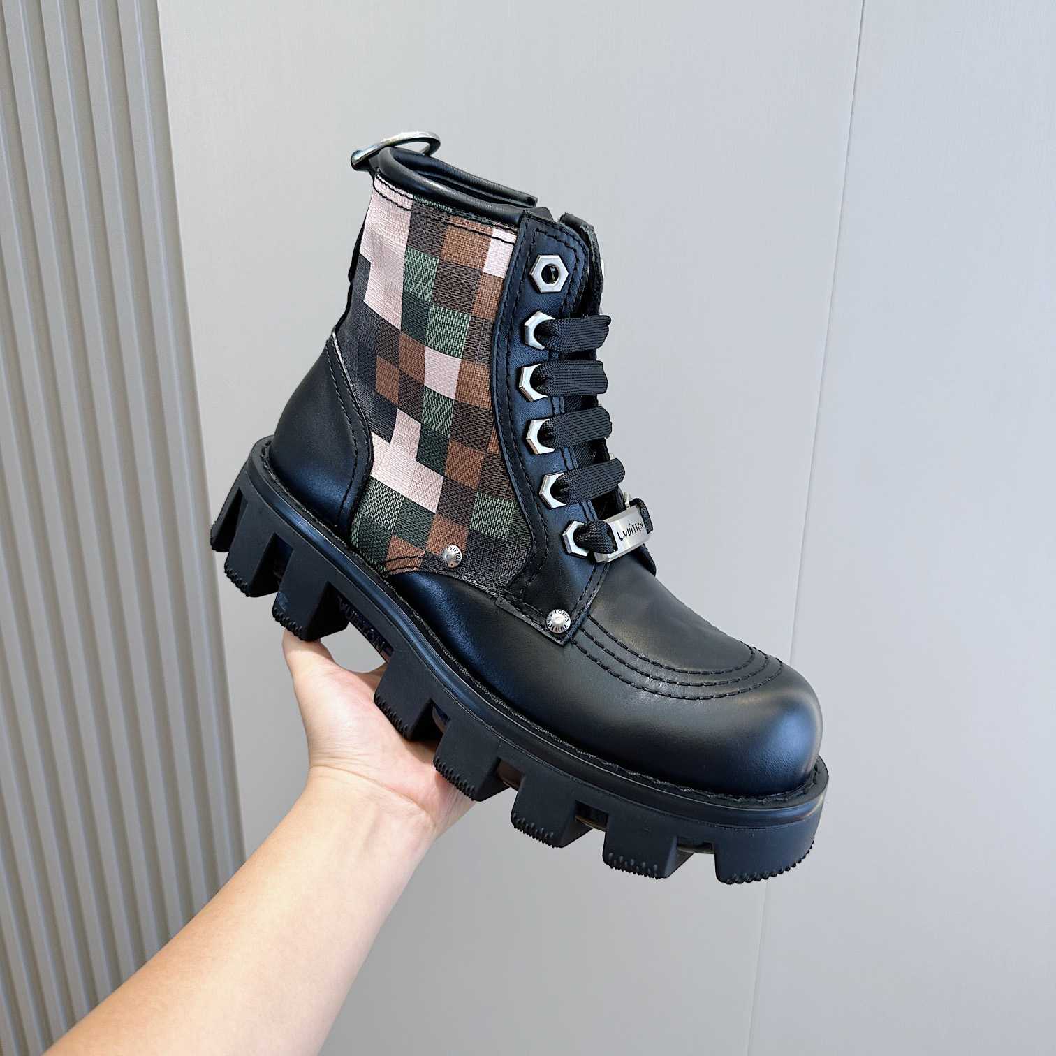 Louis Vuitton LV Checker Combat Boot   1ACNEX - DesignerGu