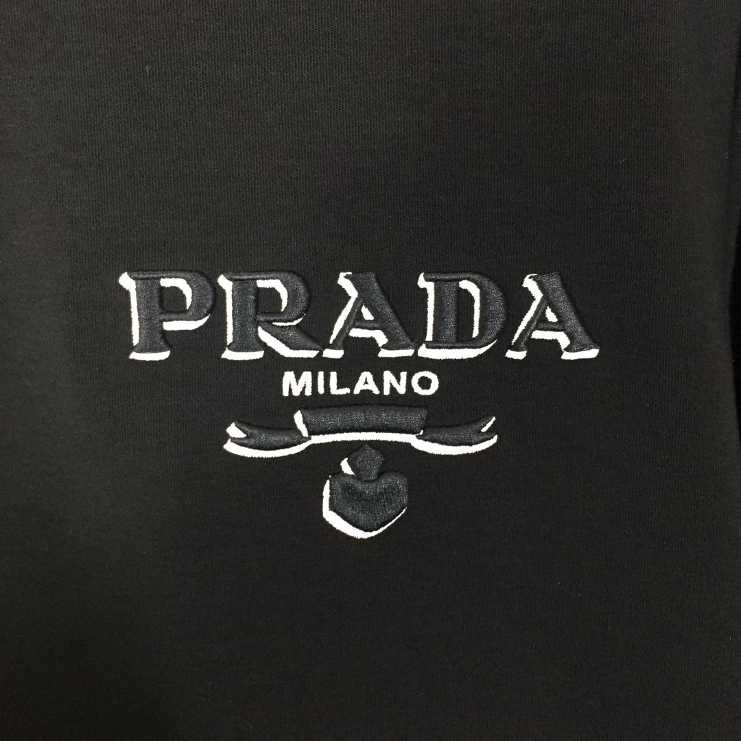 Prada Long-sleeved Cotton T-shirt - DesignerGu