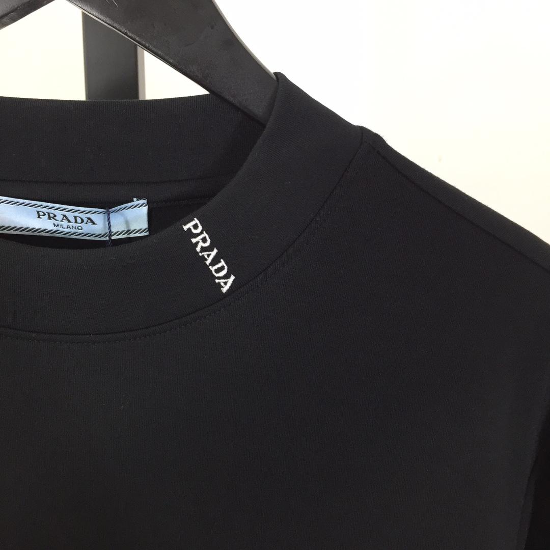 Prada Long-sleeved Cotton T-shirt - DesignerGu