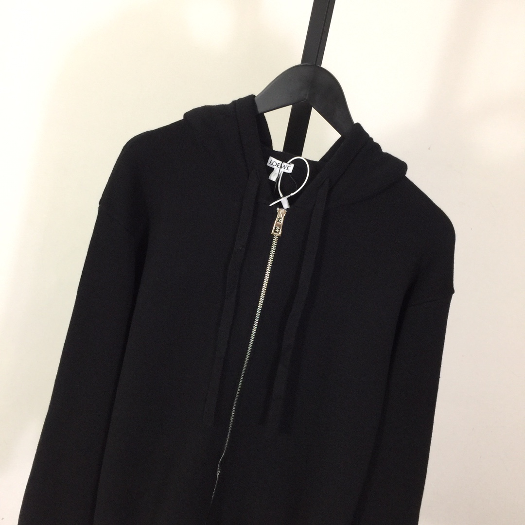 Loewe Anagram Zip-up Hoodie In Wool - DesignerGu