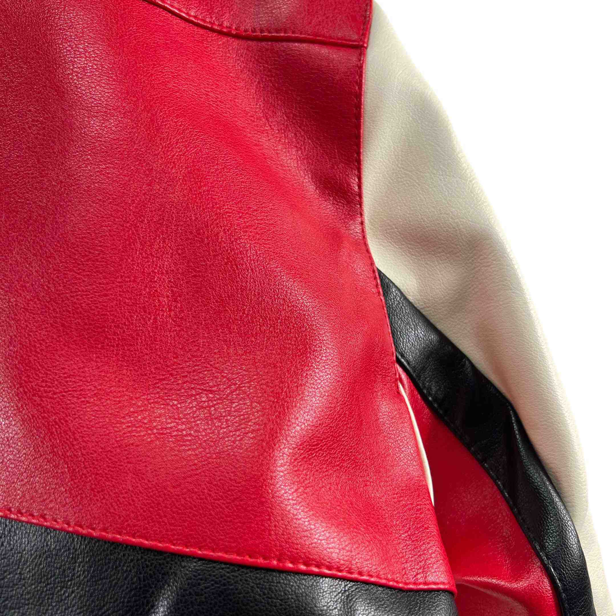 Vetements Tricolor Leather Racing Jacket - DesignerGu