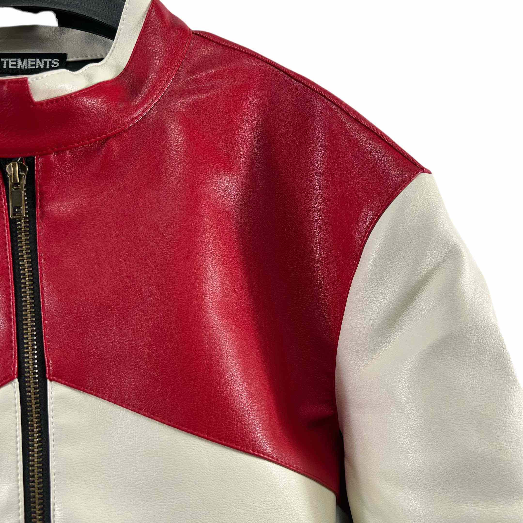 Vetements Tricolor Leather Racing Jacket - DesignerGu